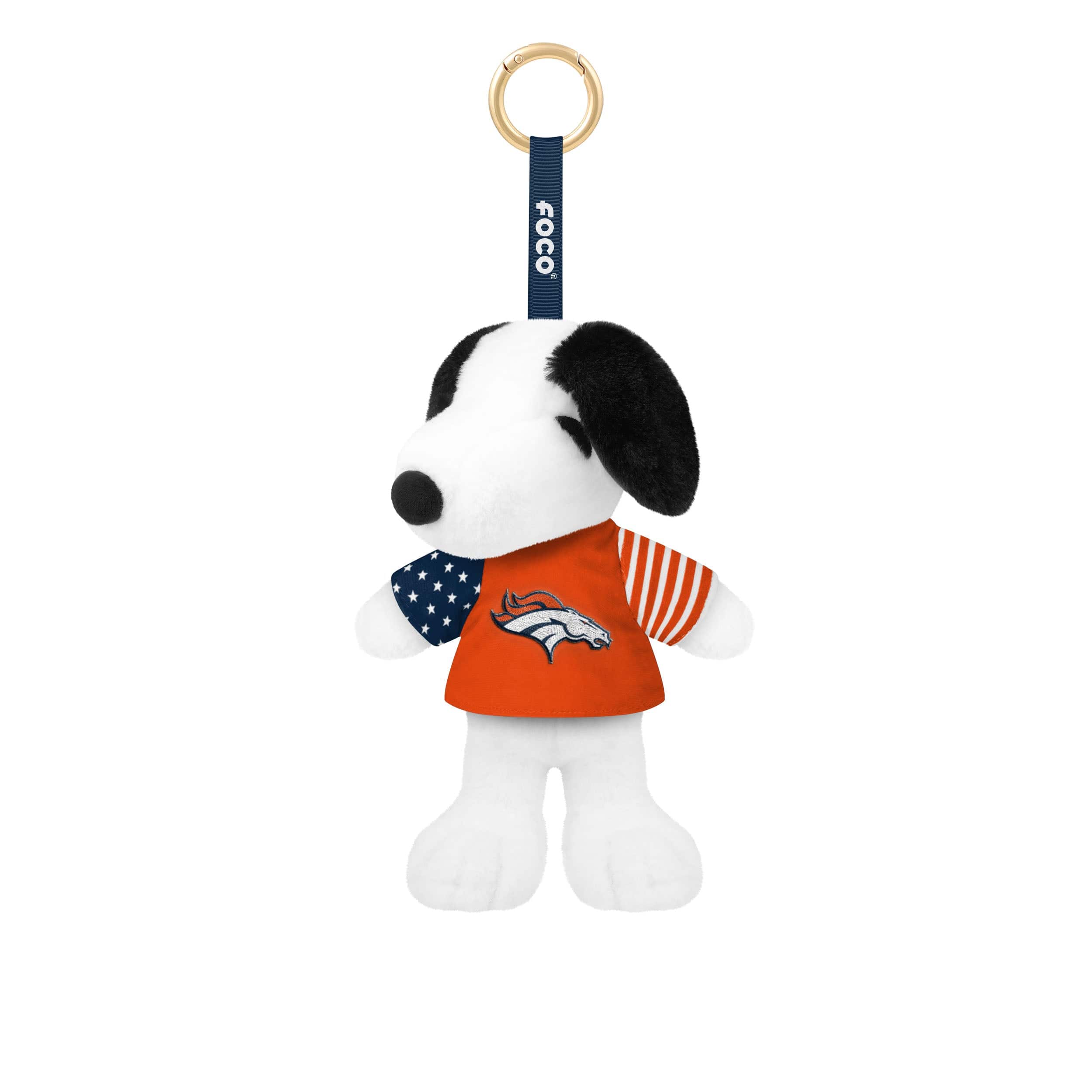 Denver Broncos NFL Americana Plush Snoopy Peanuts Bag Charm Keychain