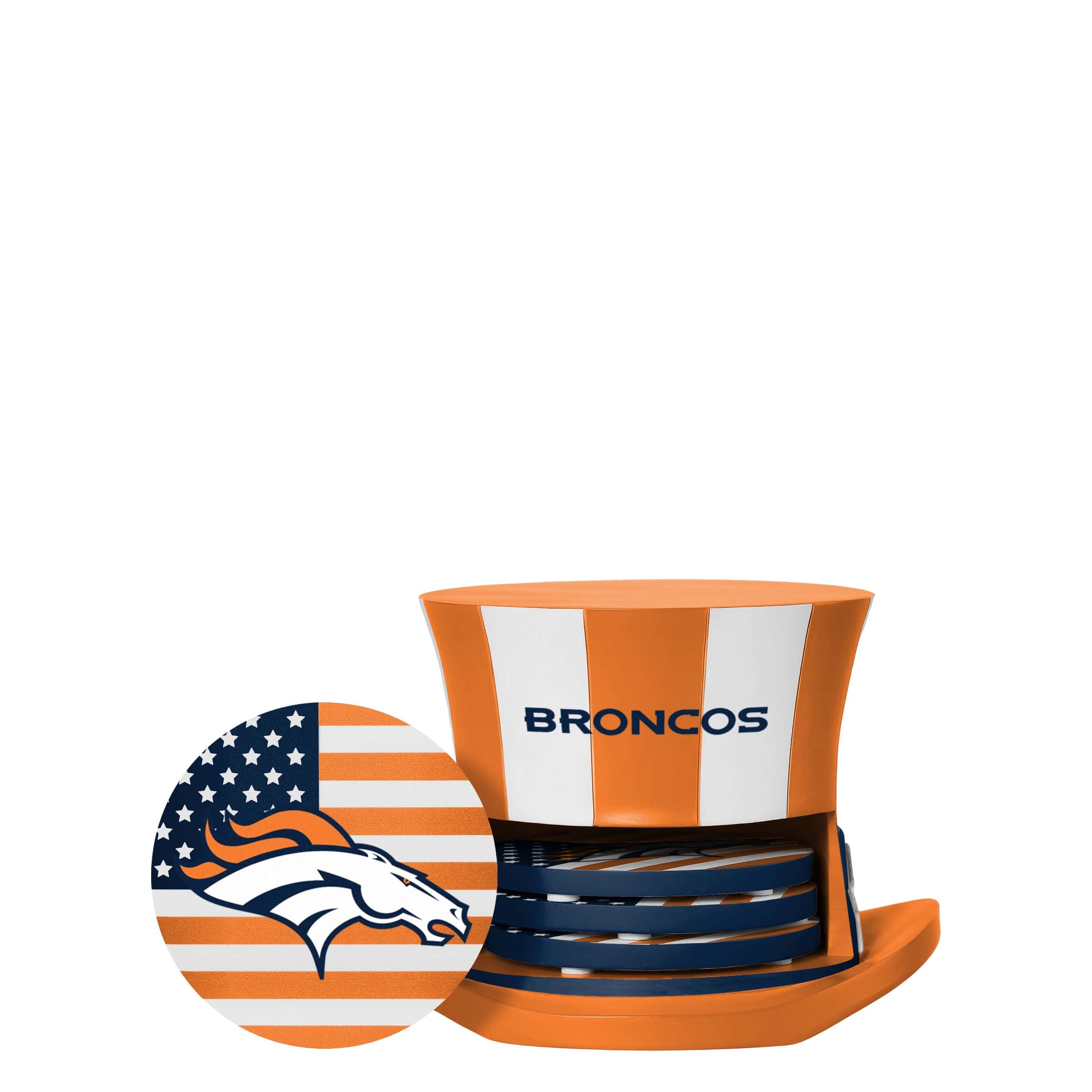 Denver Broncos NFL Americana Resin Coaster Set