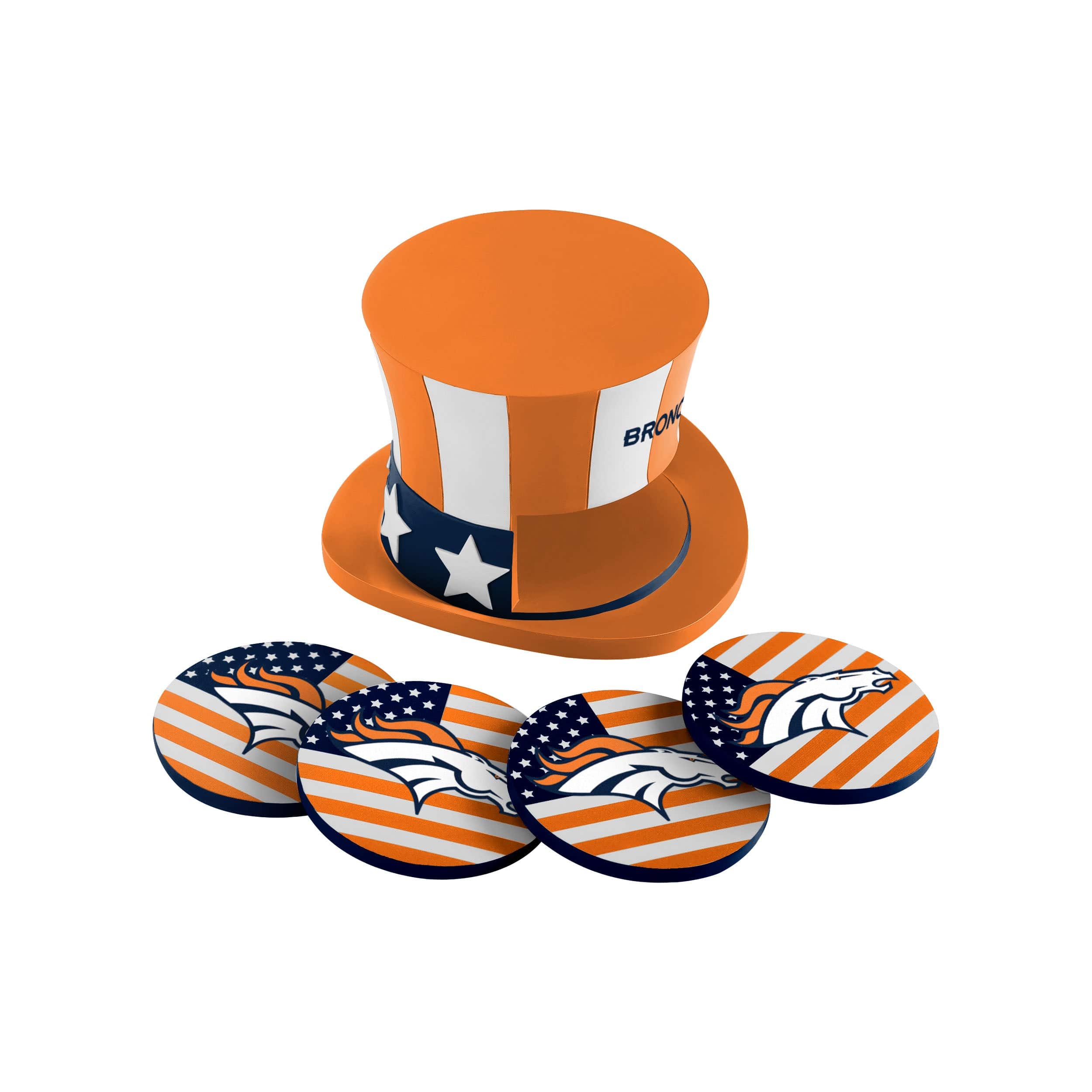 Denver Broncos NFL Americana Resin Coaster Set - Image 3