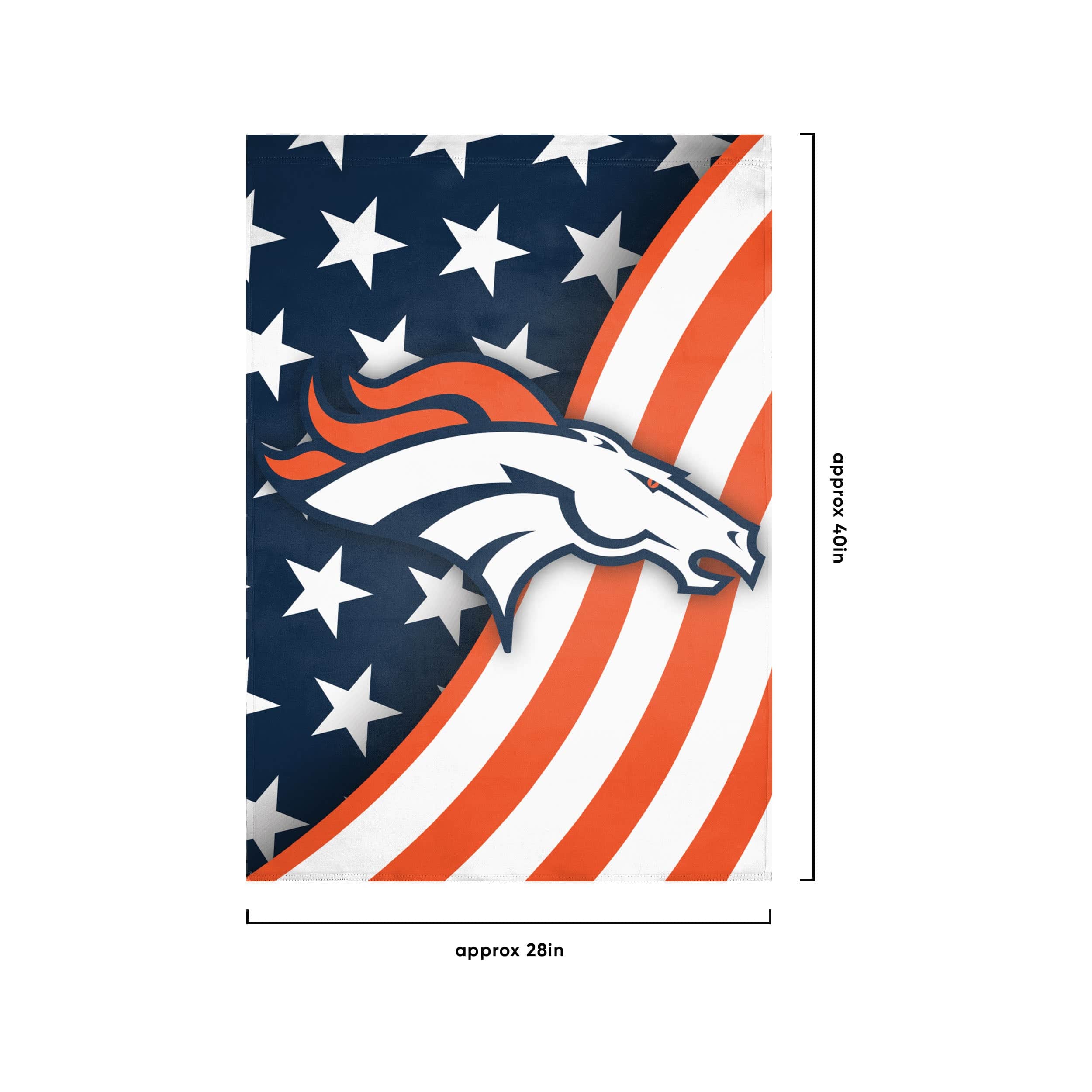 Denver Broncos NFL Americana Vertical Flag - Image 3