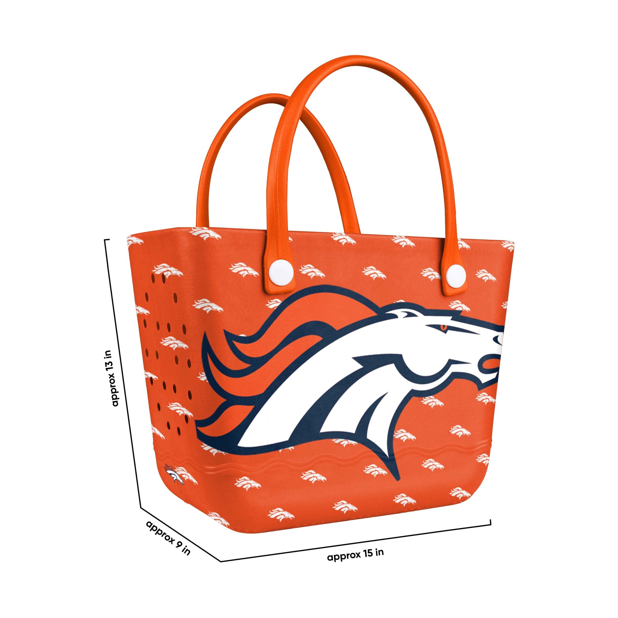Denver Broncos NFL Big Logo Mini Print Tailgate Tote Bag - Image 3