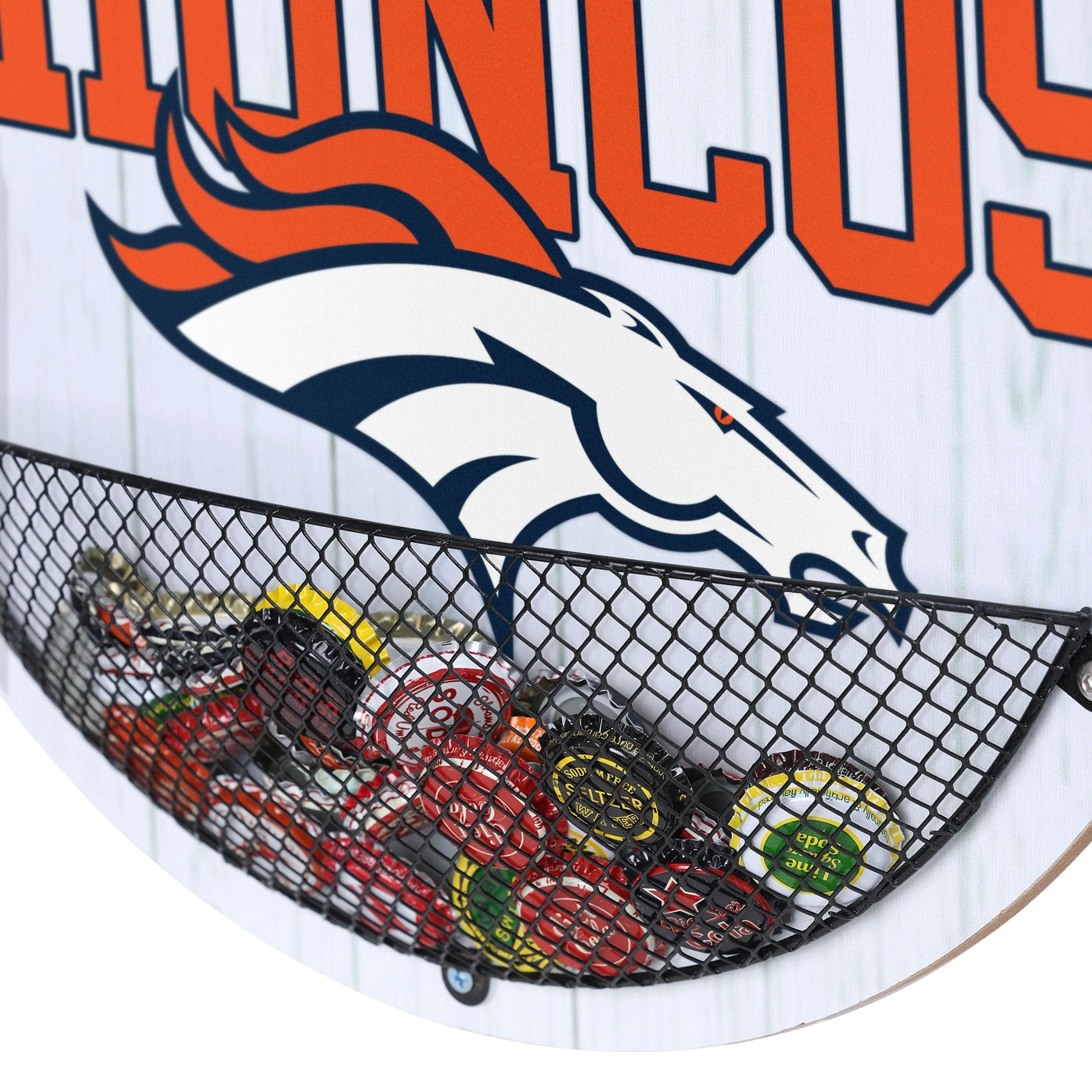 Denver Broncos NFL Bottle Opener Cap Catcher Wall Sign - Image 4