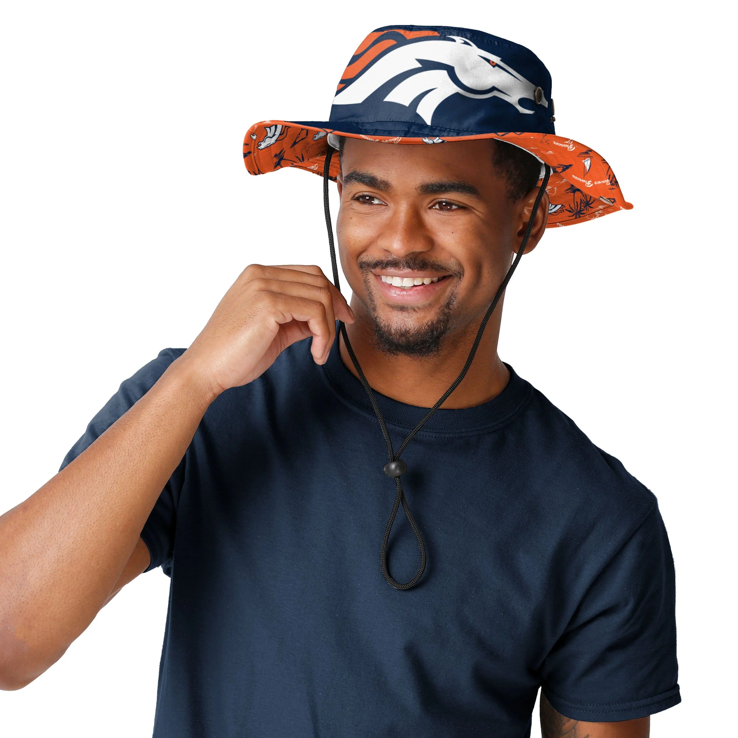 Denver Broncos NFL Cropped Big Logo Hybrid Boonie Hat - Image 2