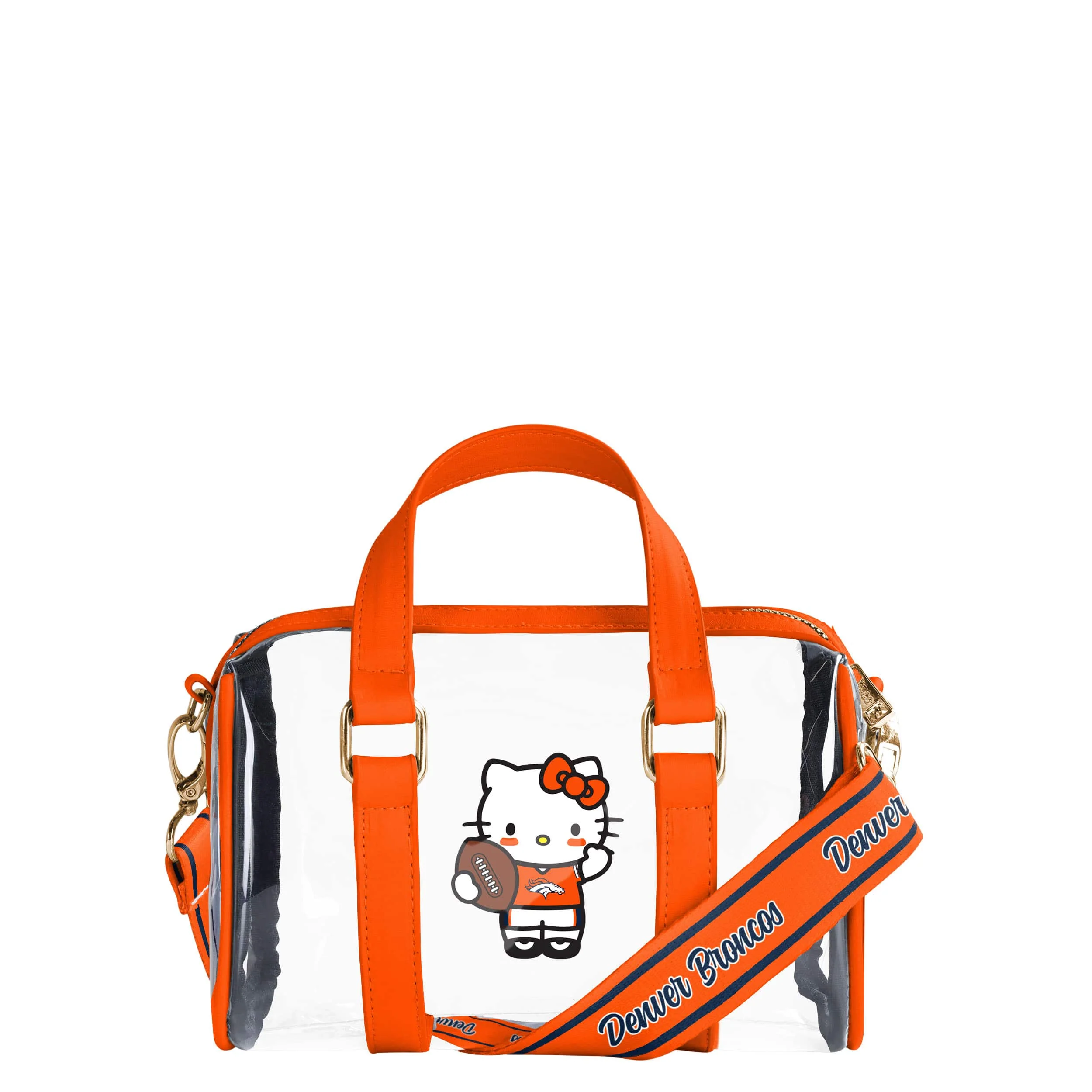 Denver Broncos NFL Hello Kitty® Clear Barrel Bag - (PREORDER - SHIPS MID JULY)