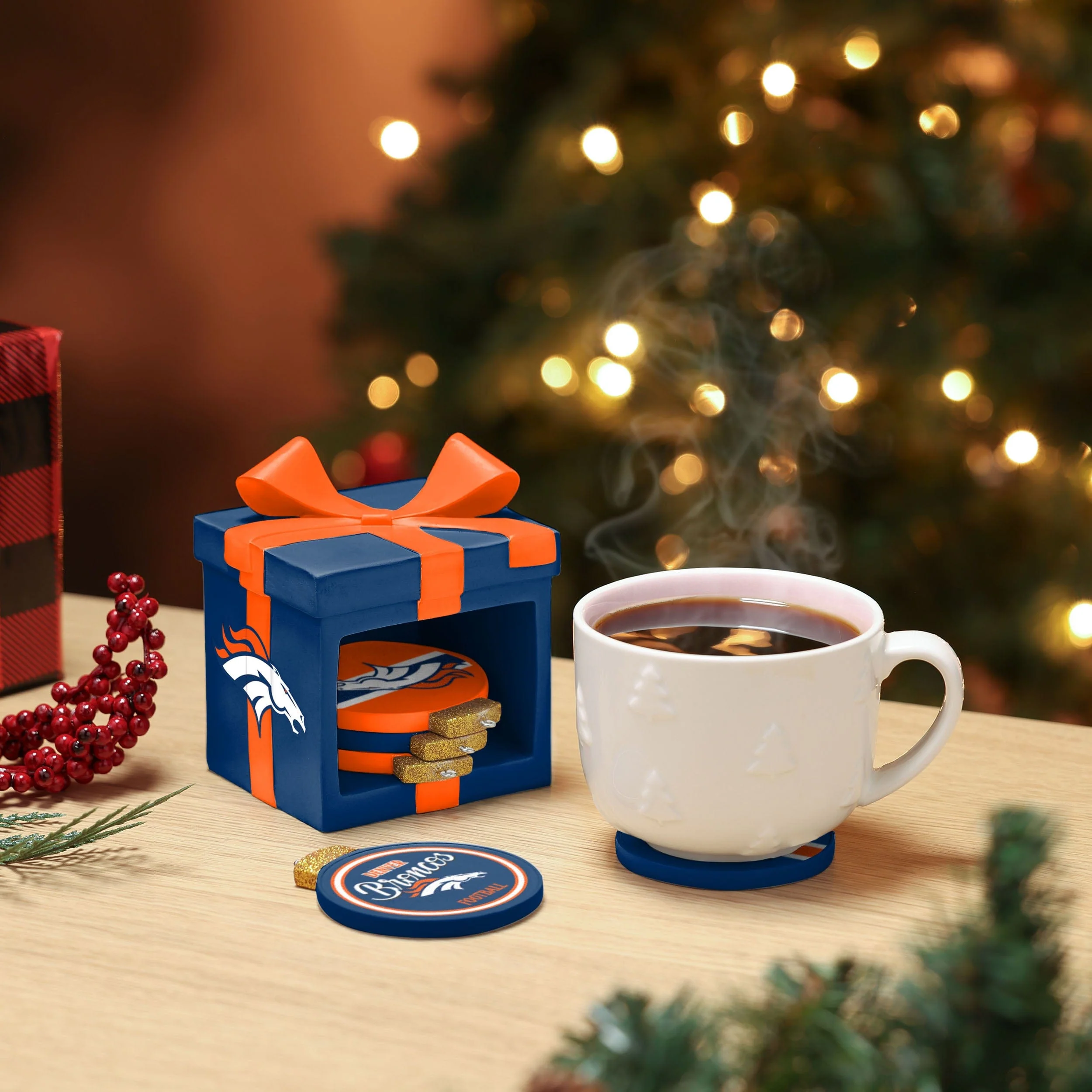 Denver Broncos NFL Holiday 5 Pack Coaster Set - Image 2