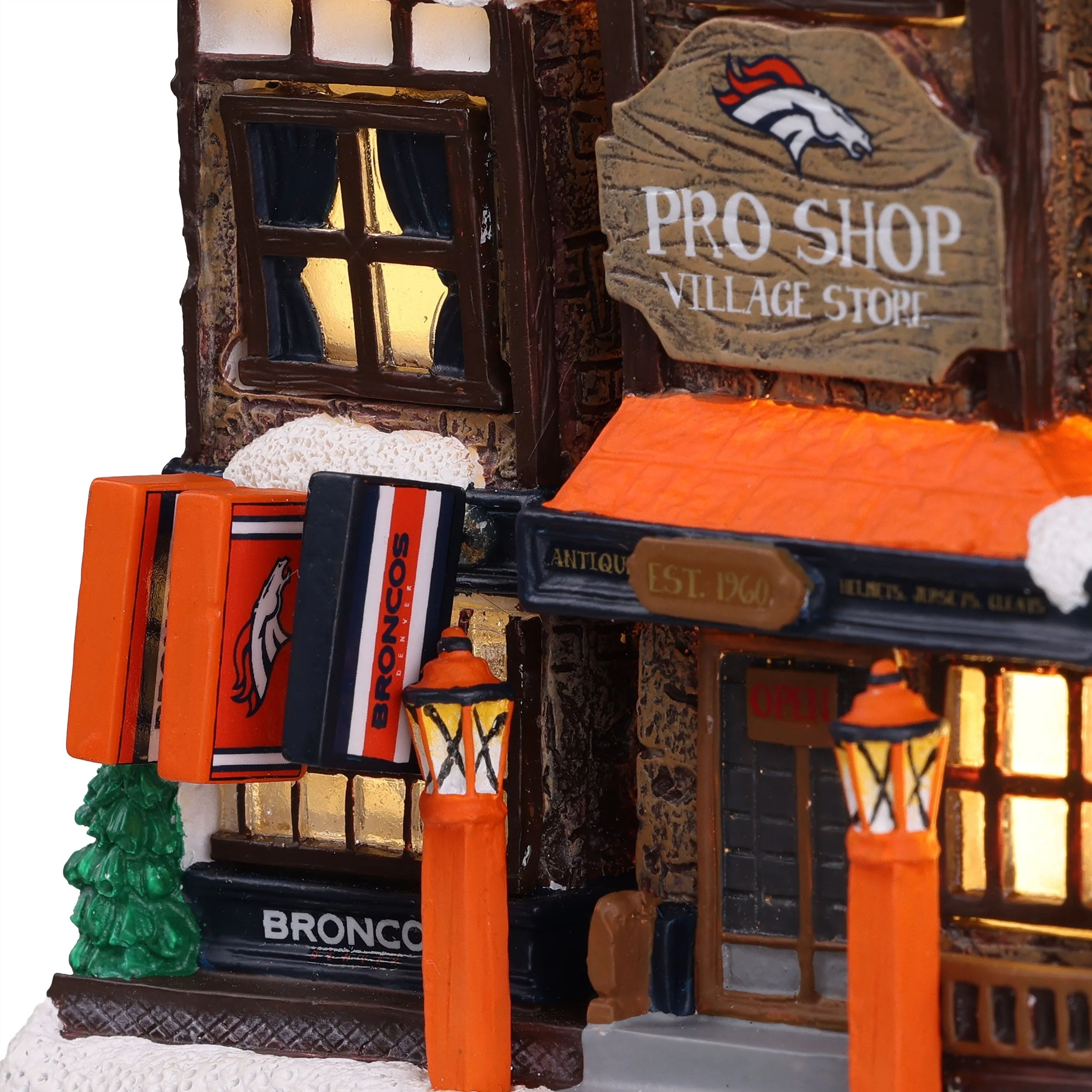 Denver Broncos NFL Light Up Resin Team Village - Image 2