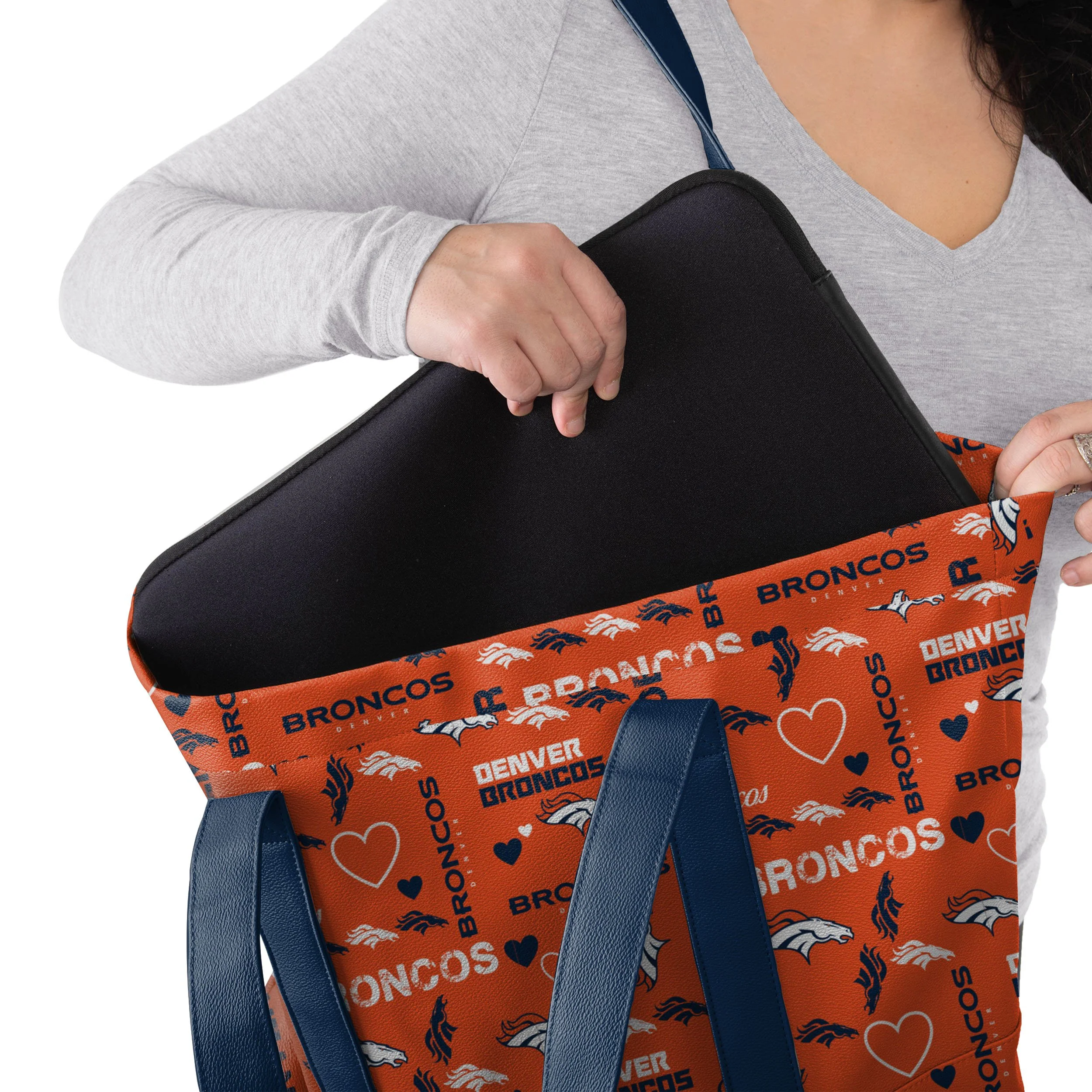 Denver Broncos NFL Logo Love Tote Bag - Image 3