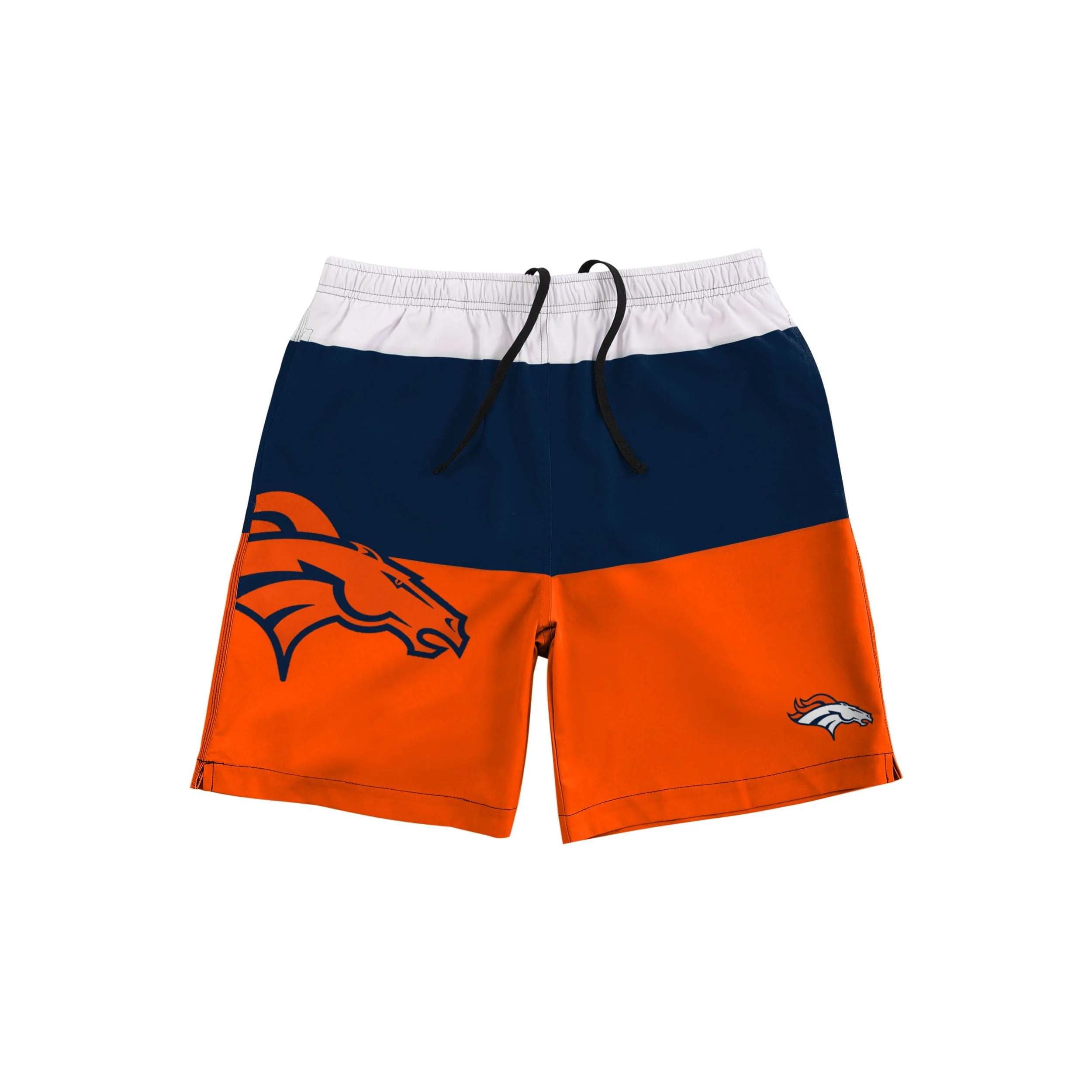 Denver Broncos NFL Mens 3 Stripe Big Logo Swimming Trunks - Image 4