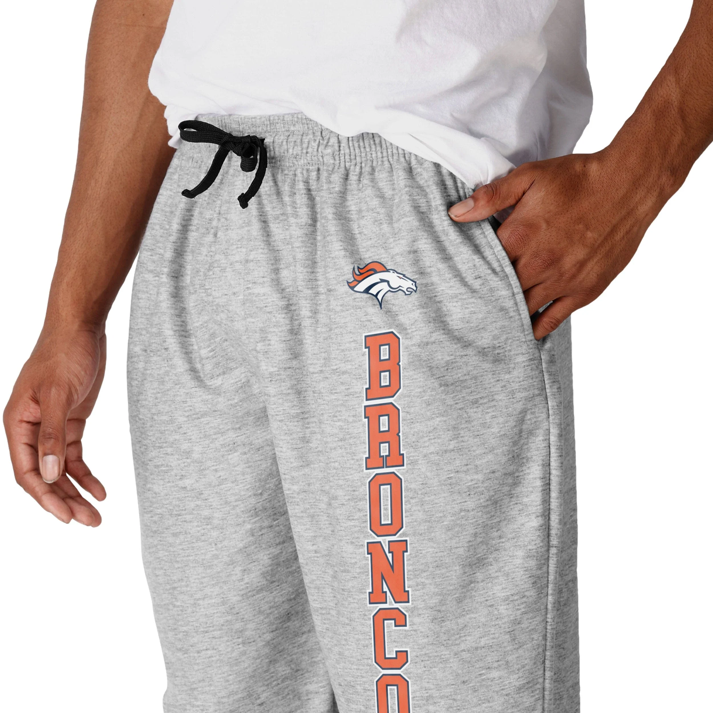 Denver Broncos NFL Mens Athletic Gray Lounge Pants - Image 3