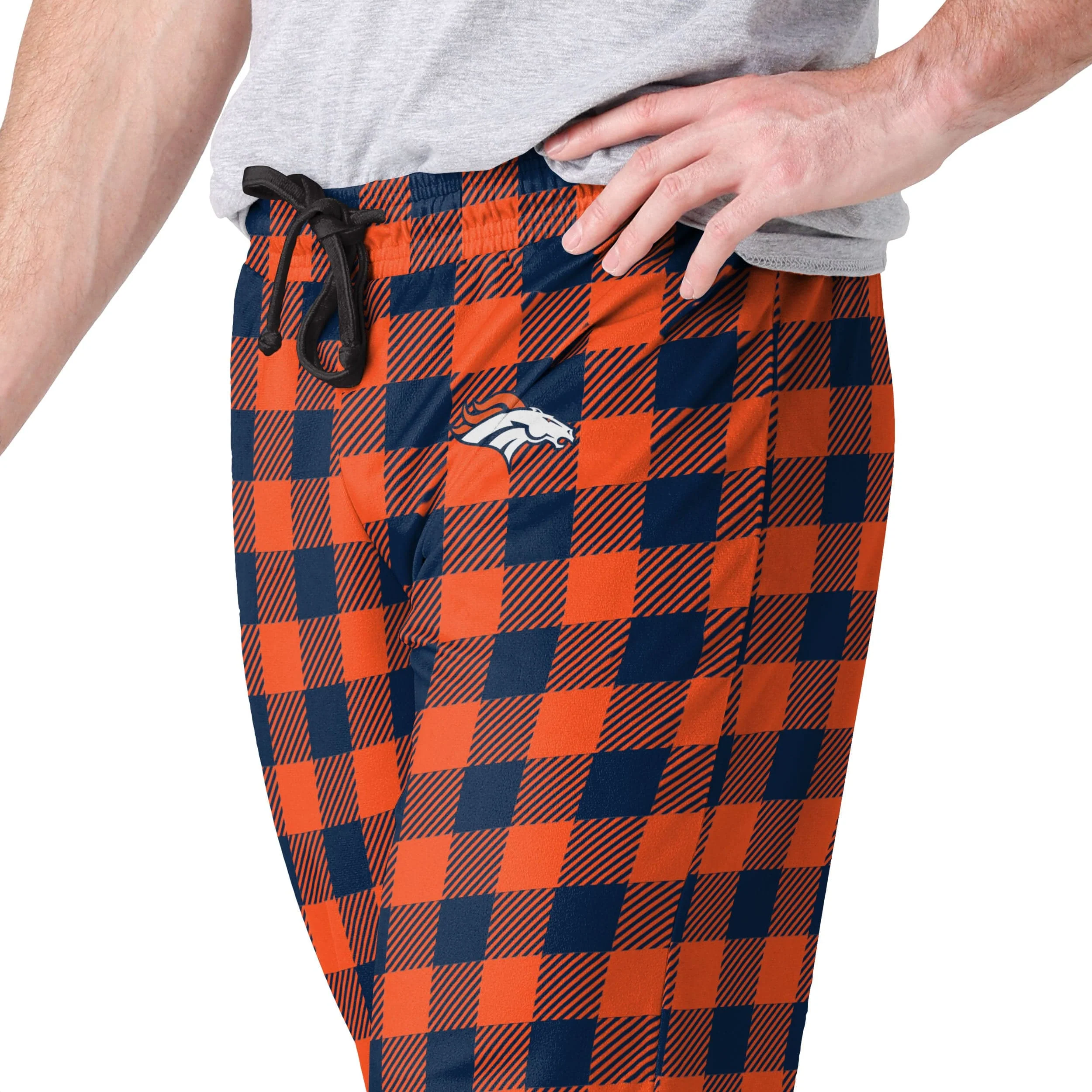Denver Broncos NFL Mens Buffalo Check Lounge Pants - Image 3