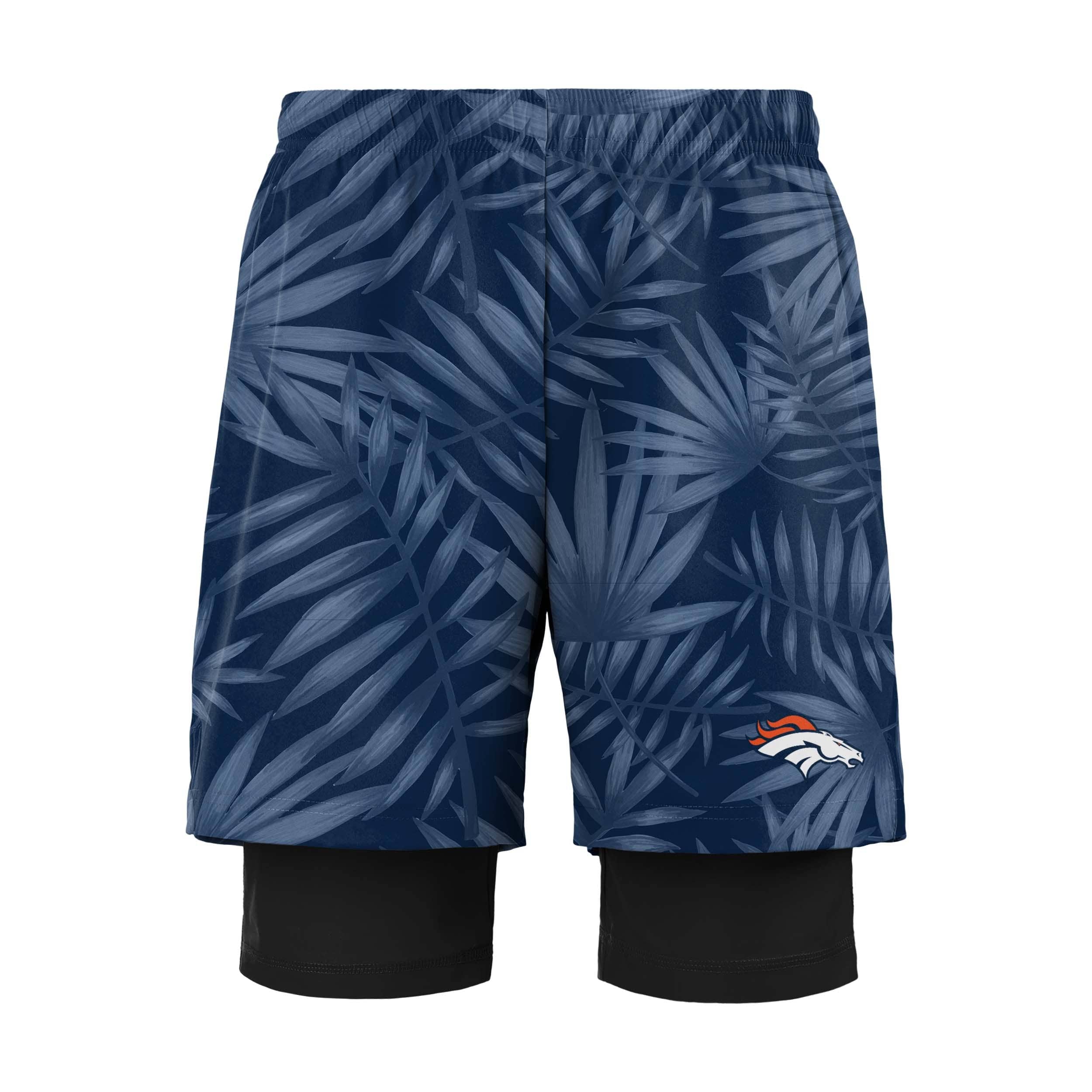 Denver Broncos NFL Mens Floral Black Liner Shorts