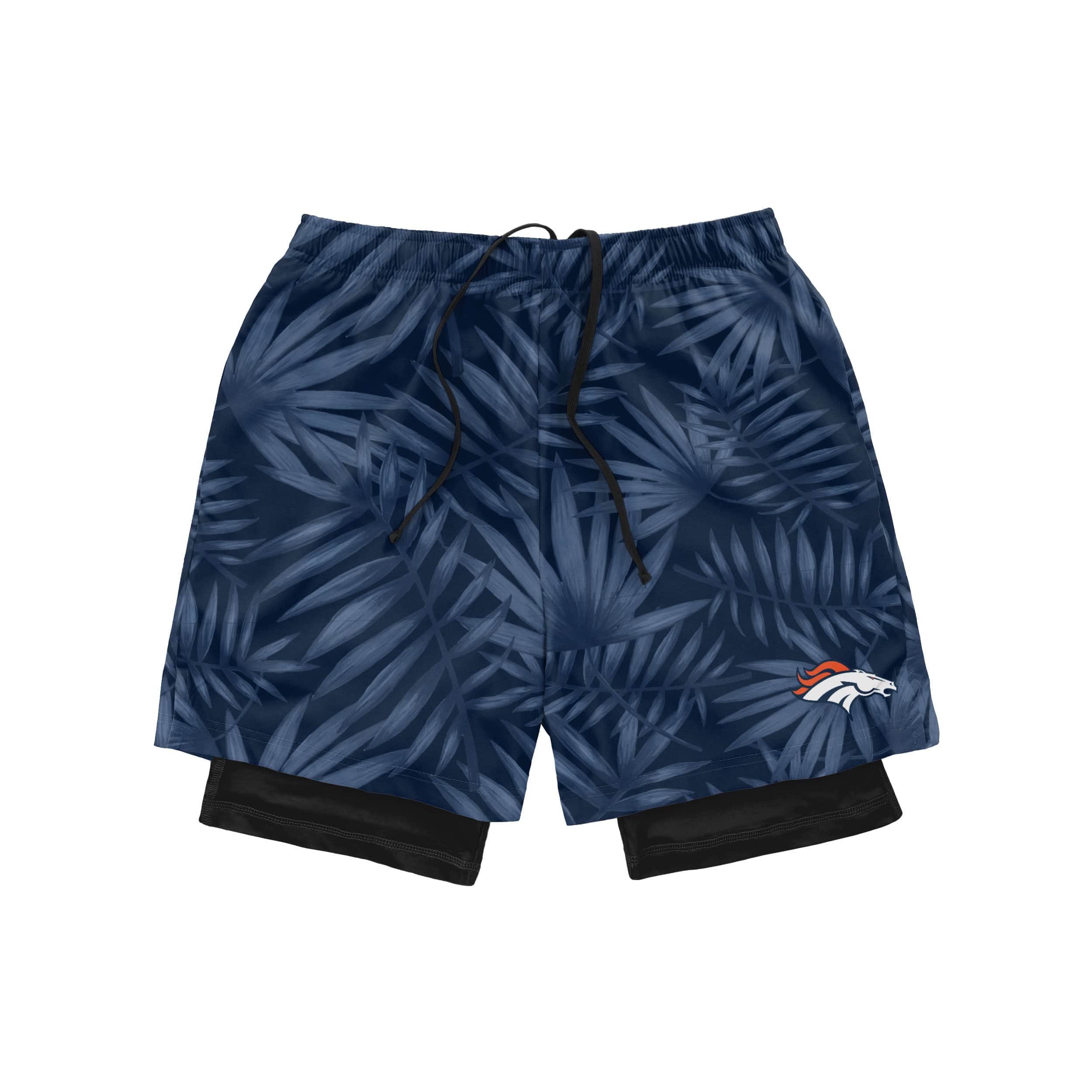 Denver Broncos NFL Mens Floral Black Liner Shorts - Image 4