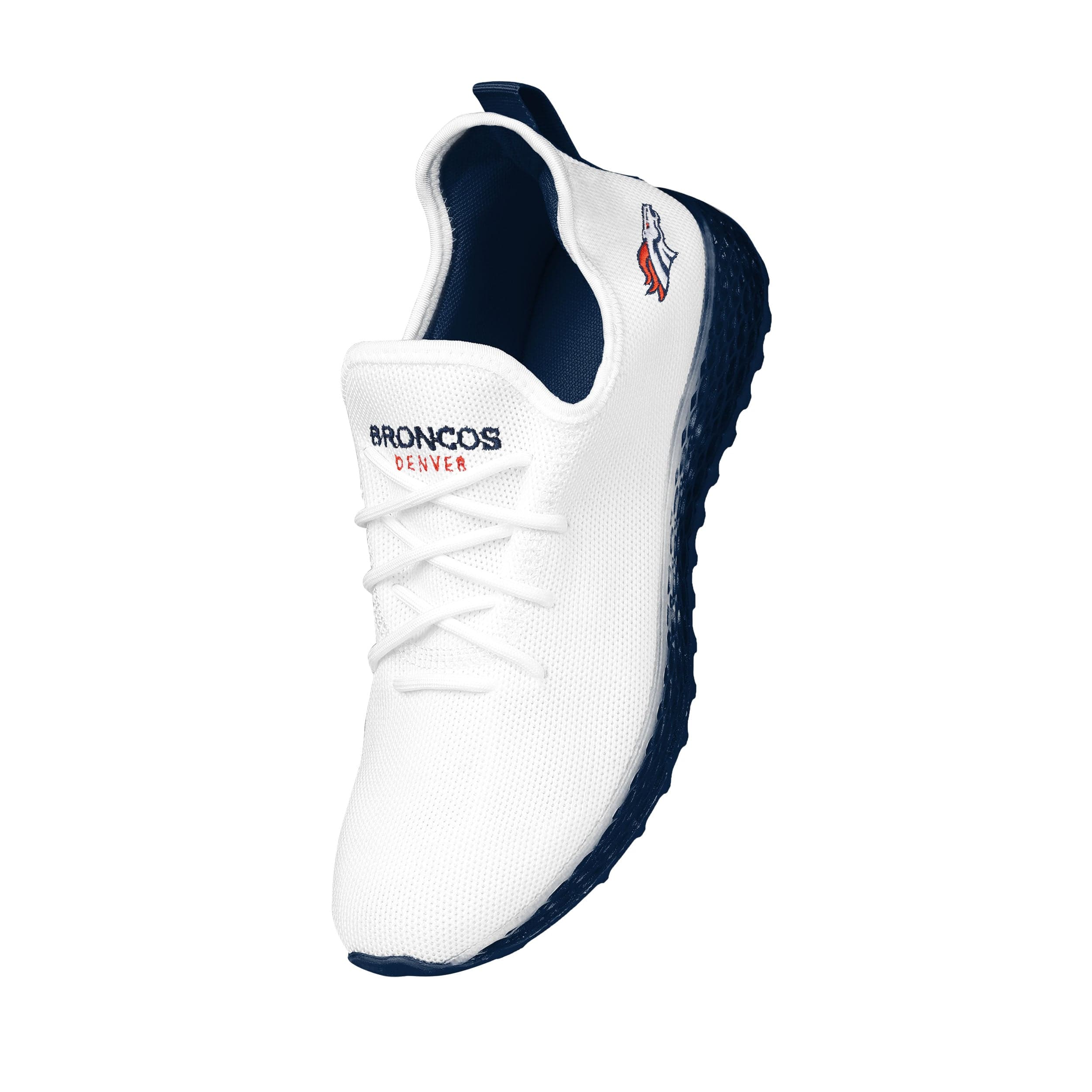 Denver Broncos NFL Mens Gradient Midsole White Sneakers - Image 2