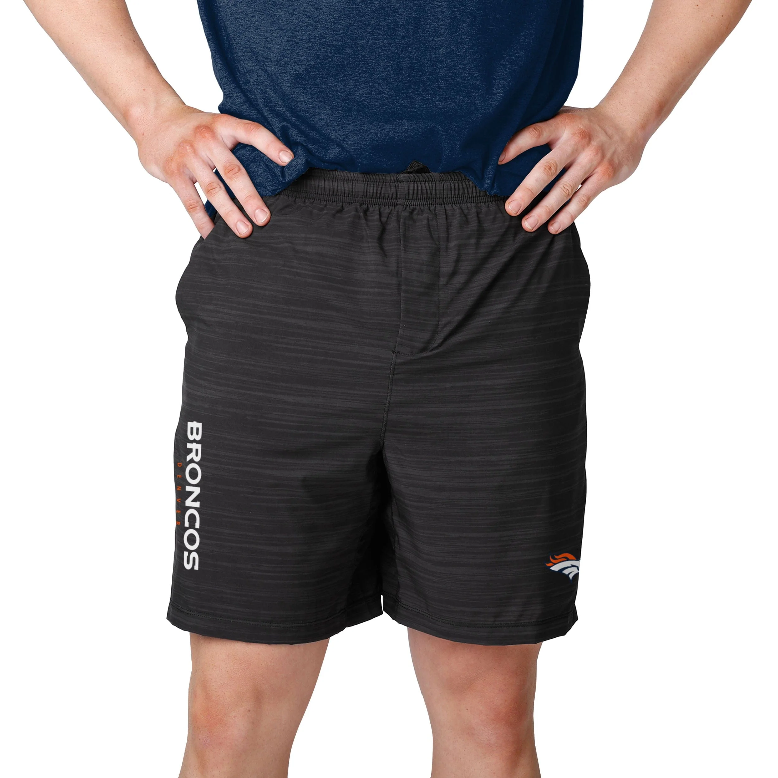 Denver Broncos NFL Mens Heathered Black Woven Liner Shorts - Image 2