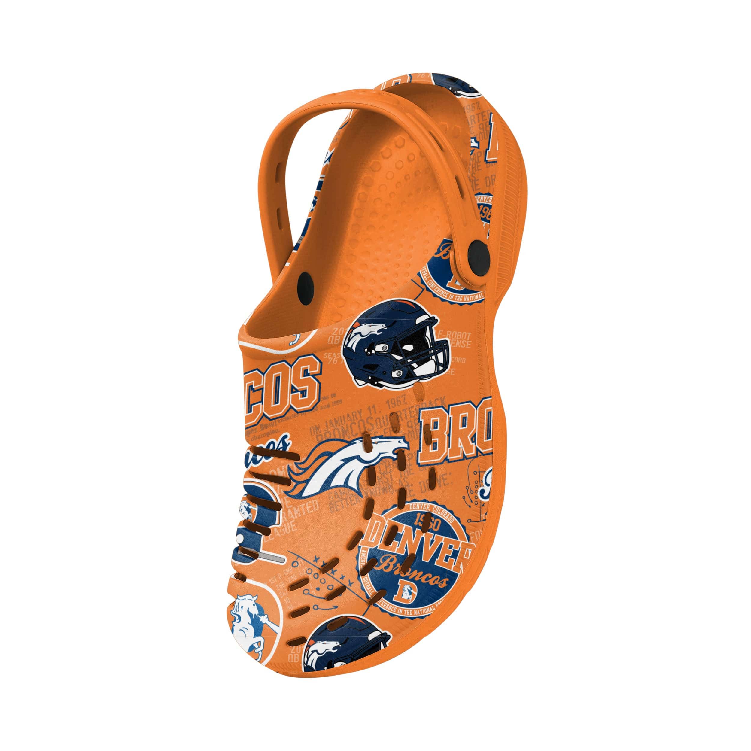 Denver Broncos NFL Mens Historic Print Clog With Strap - Image 3