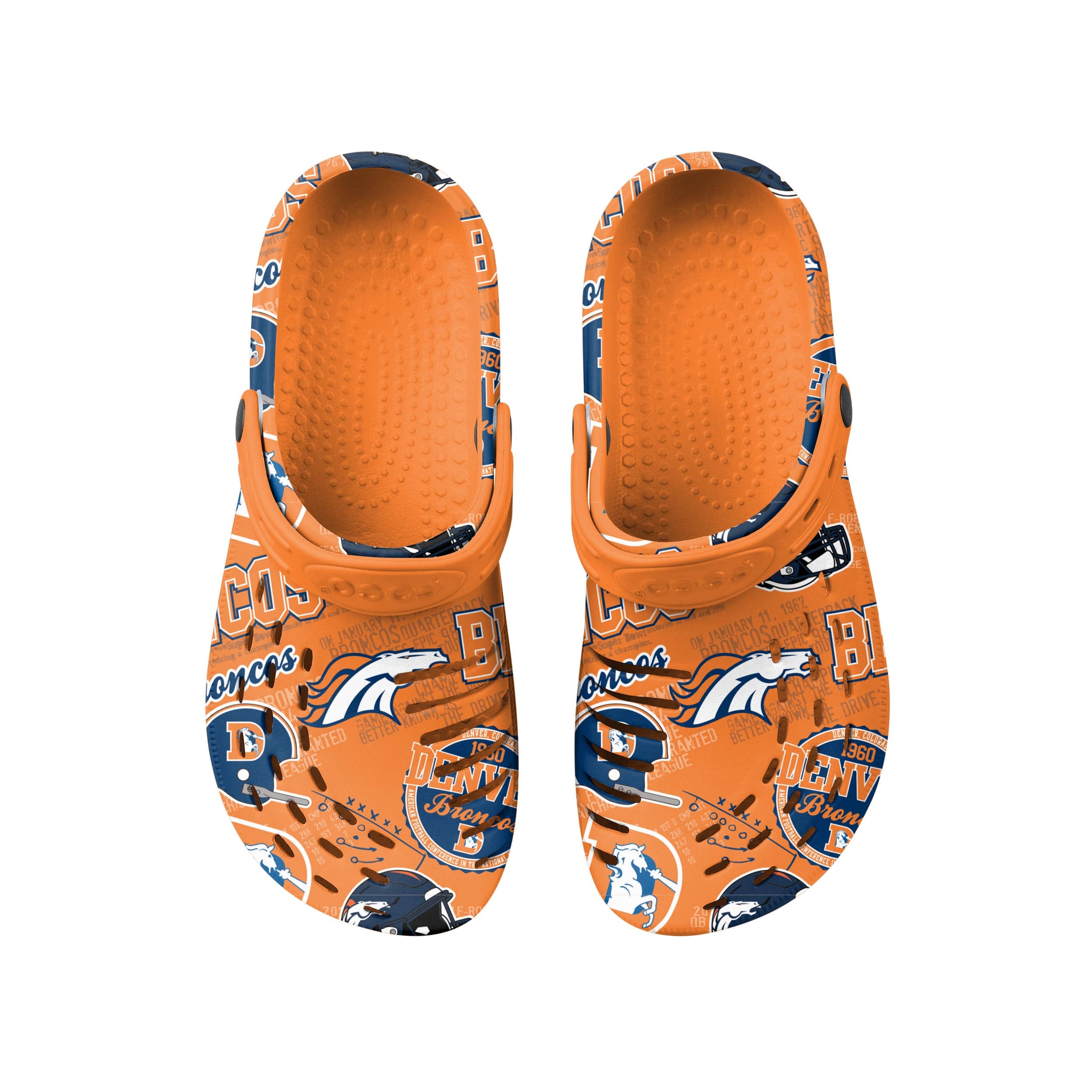 Denver Broncos NFL Mens Historic Print Clog With Strap - Image 4