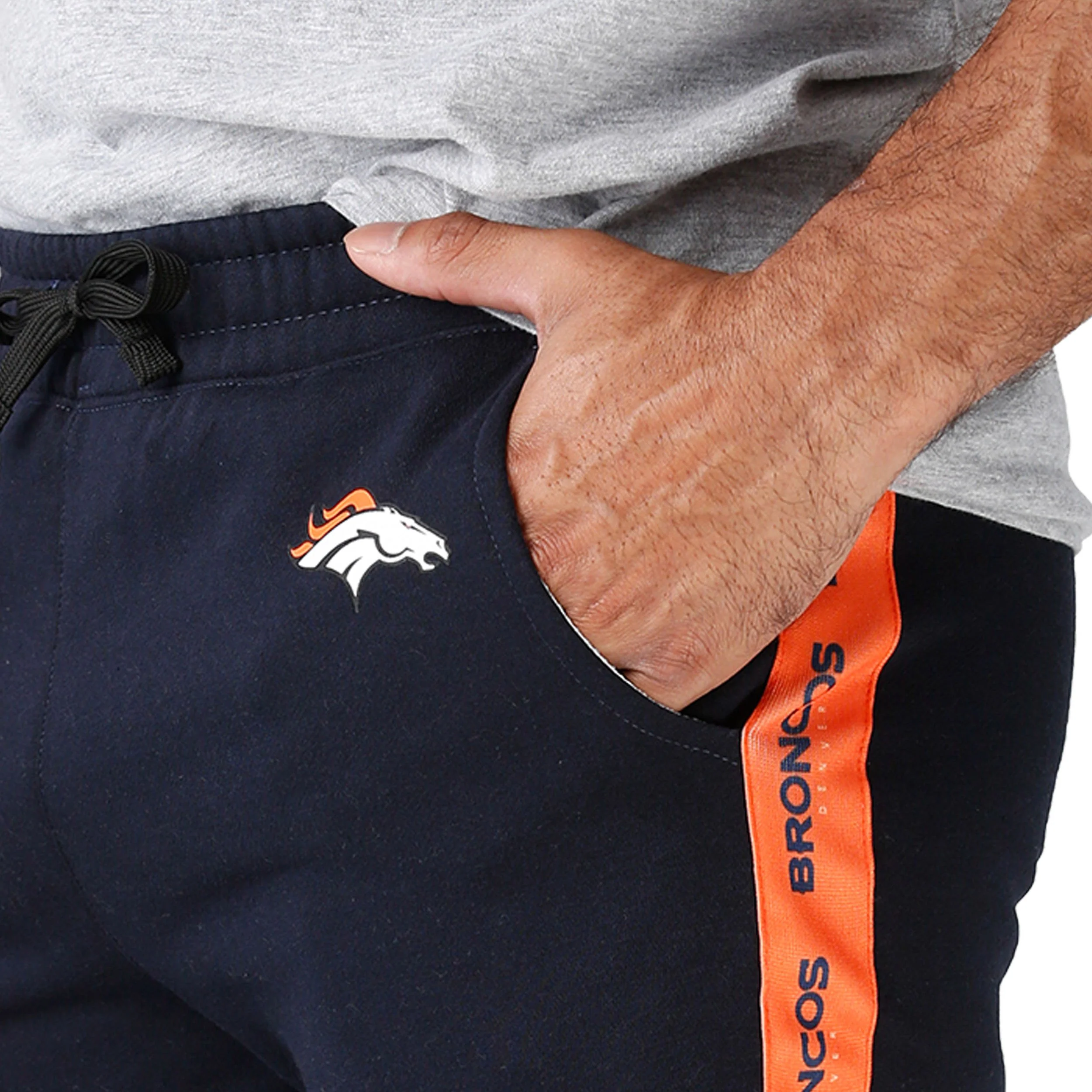 Denver Broncos NFL Mens Lazy Lounge Fleece Shorts - Image 4