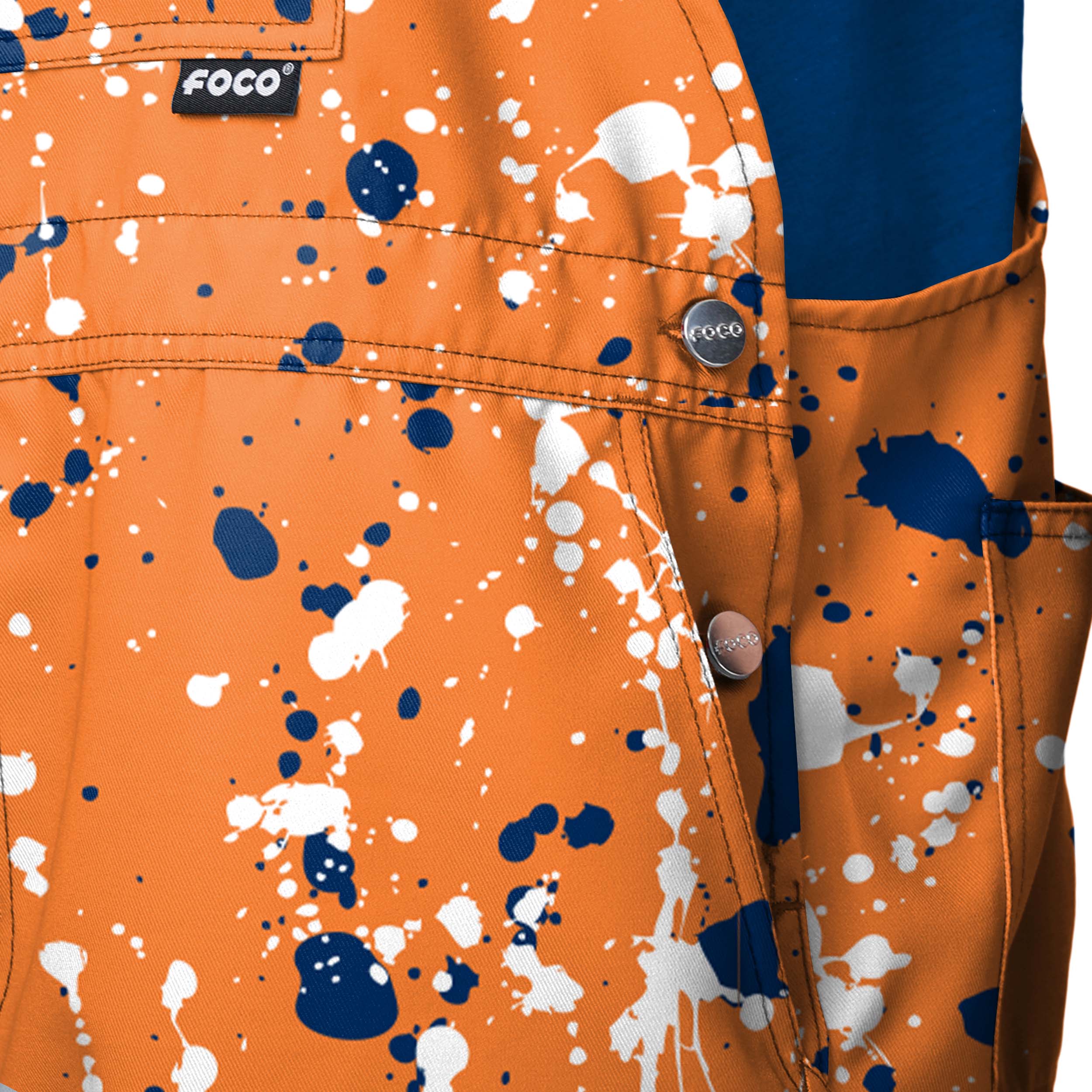 Denver Broncos NFL Mens Paint Splatter Bib Shortalls - Image 4