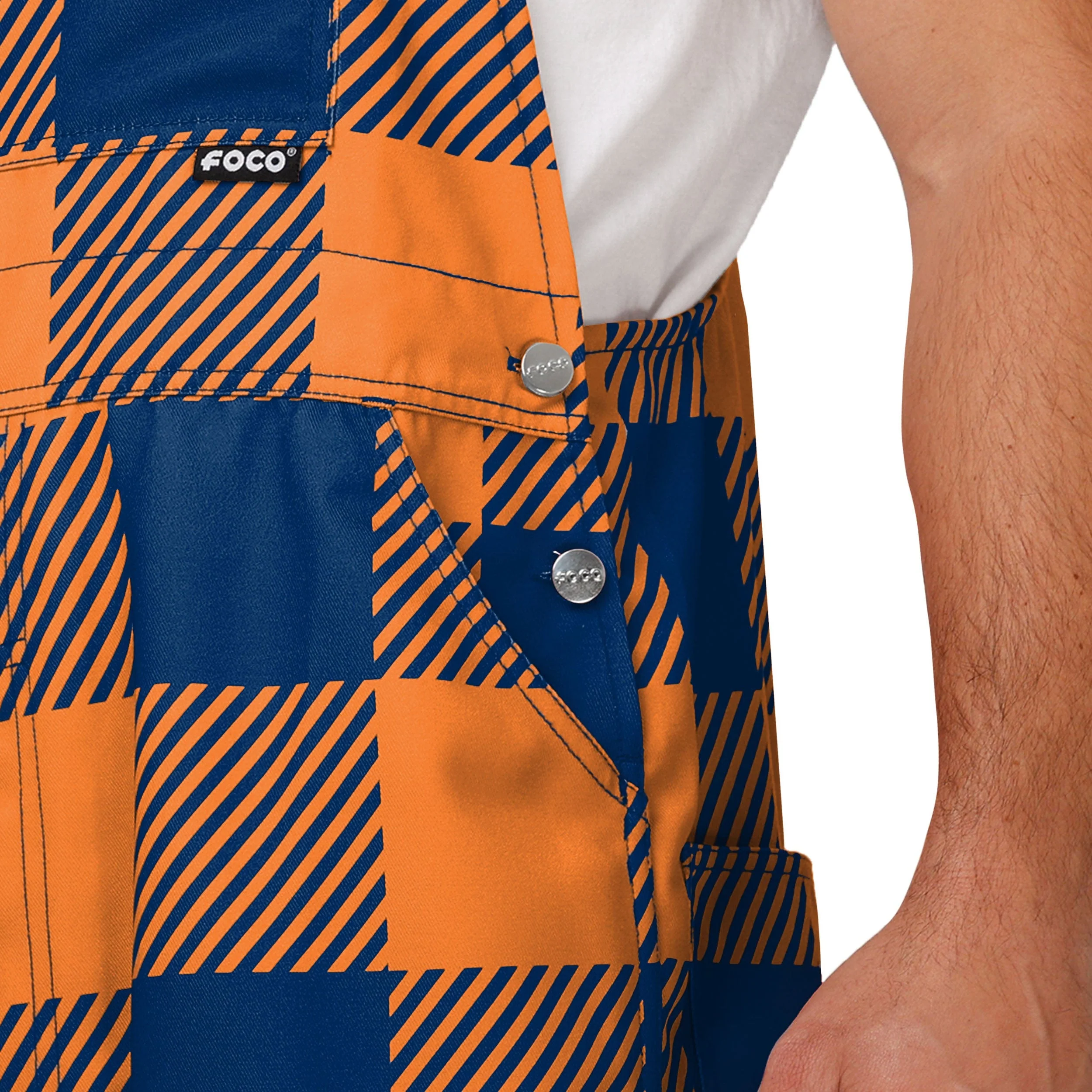 Denver Broncos NFL Mens Plaid Bib Overalls - Image 5