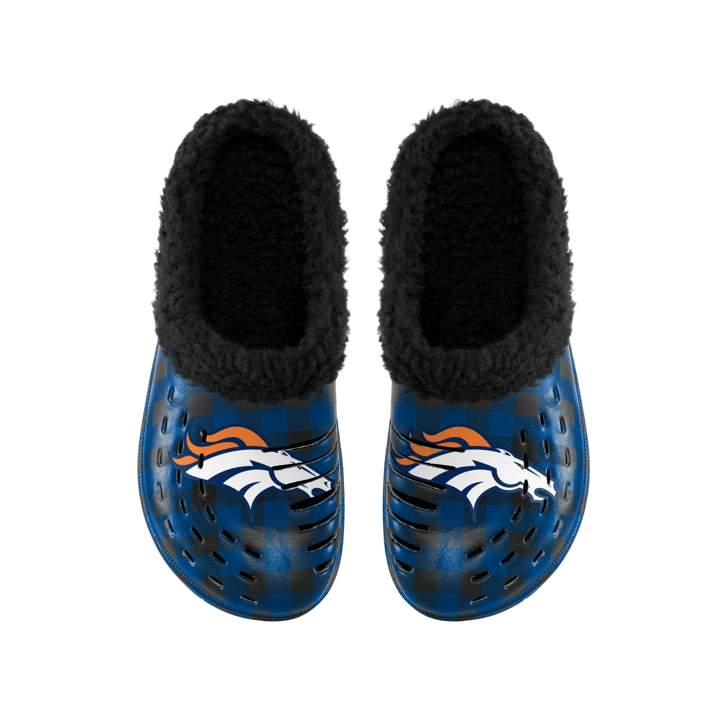 Denver Broncos NFL Mens Sherpa Lined Buffalo Check Clog - Image 4