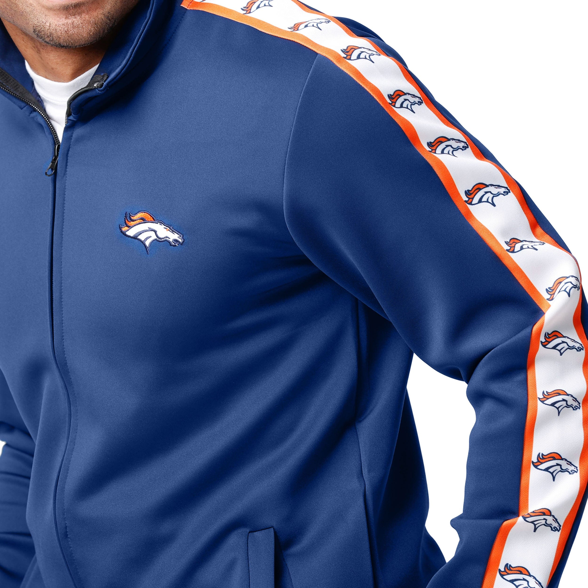 Denver Broncos NFL Mens Stripe Logo Track Jacket - Image 3
