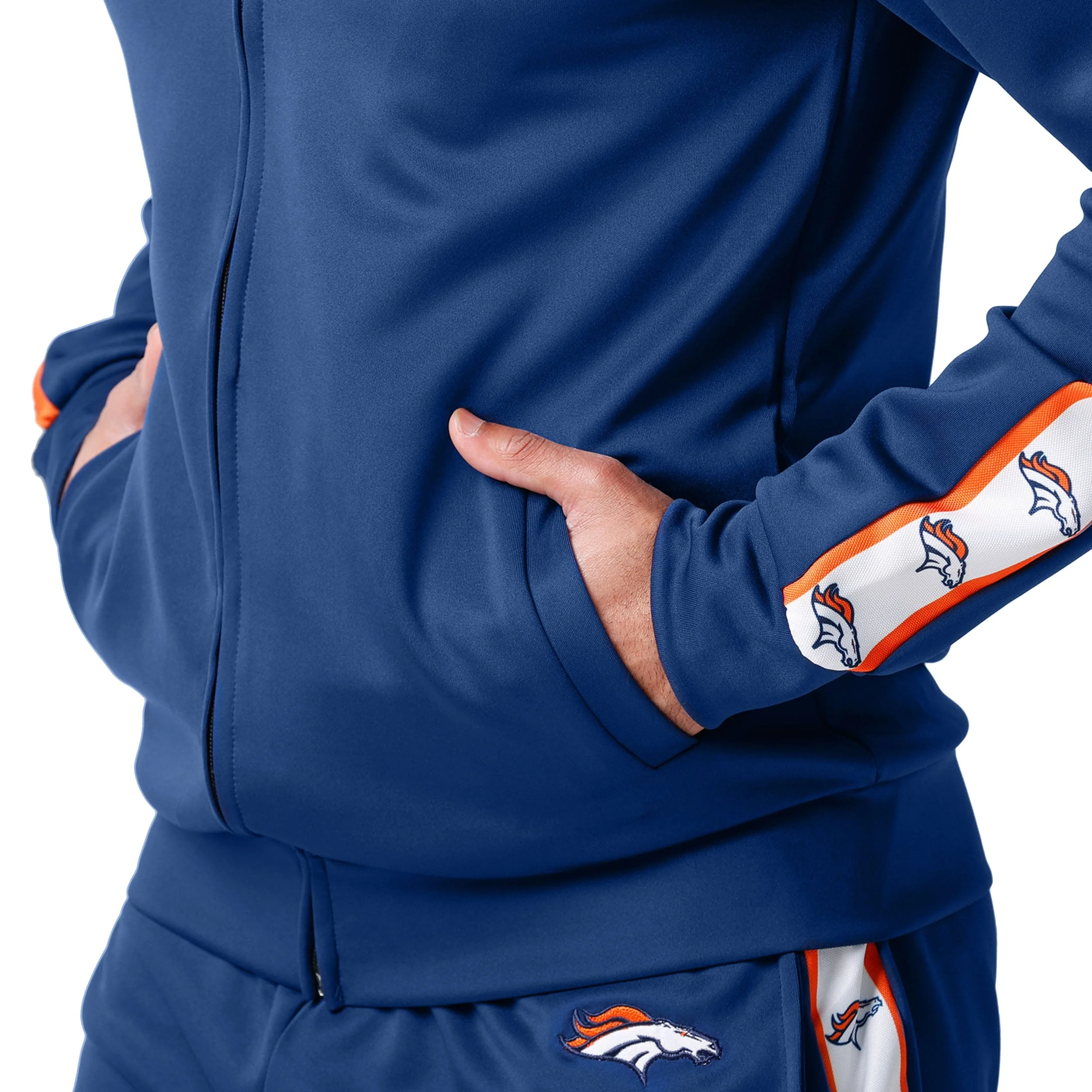 Denver Broncos NFL Mens Stripe Logo Track Jacket - Image 4