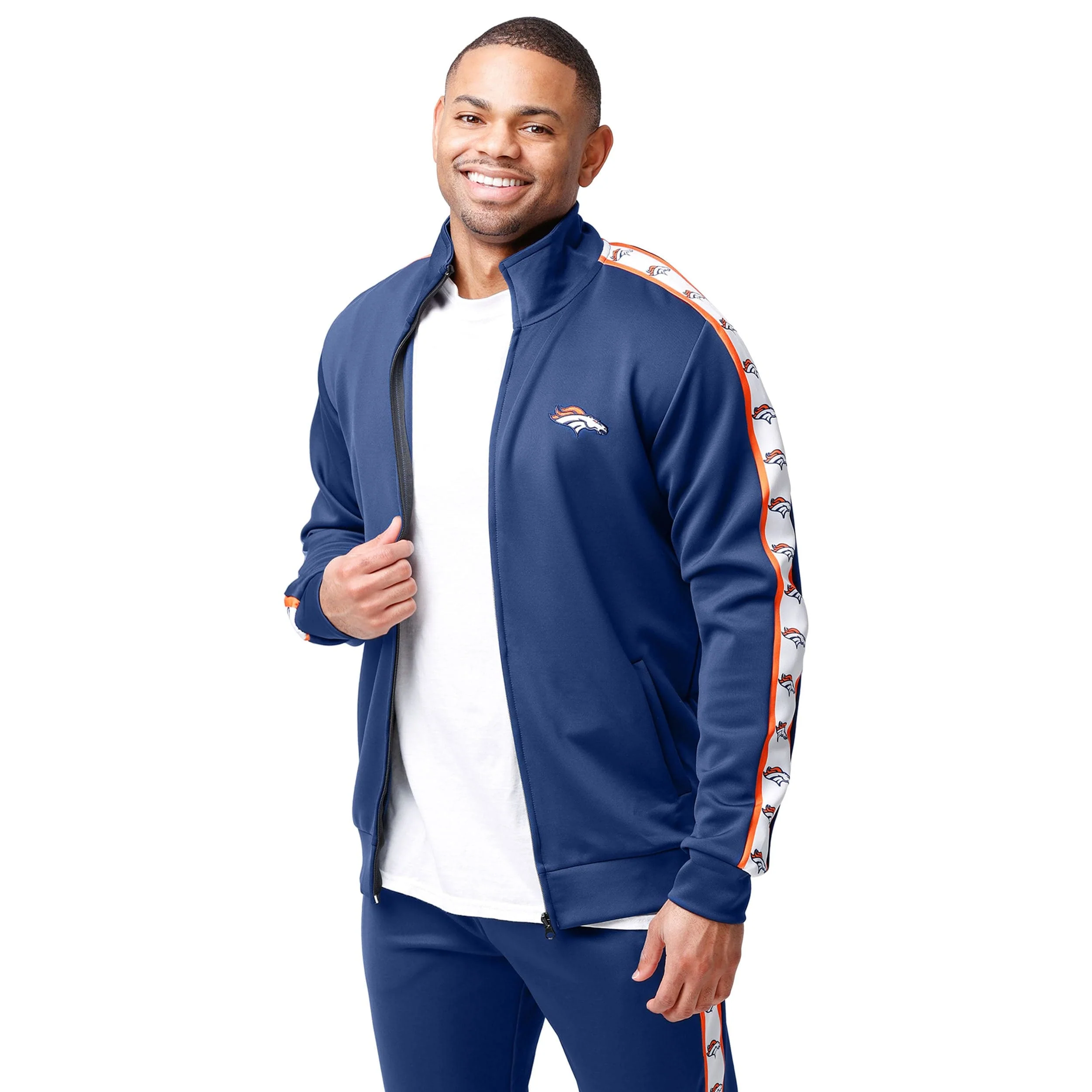 Denver Broncos NFL Mens Stripe Logo Track Jacket - Image 5