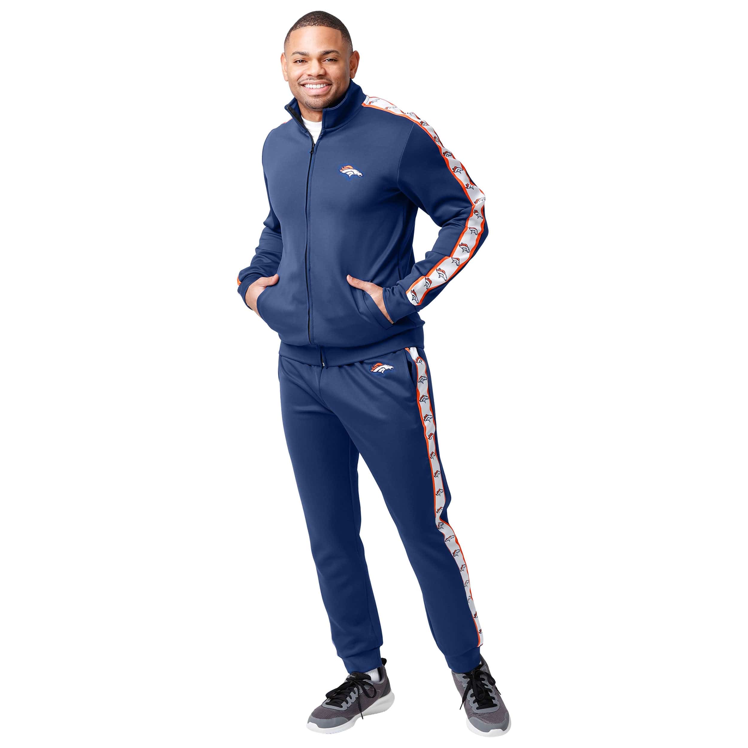 Denver Broncos NFL Mens Stripe Logo Track Jacket - Image 7