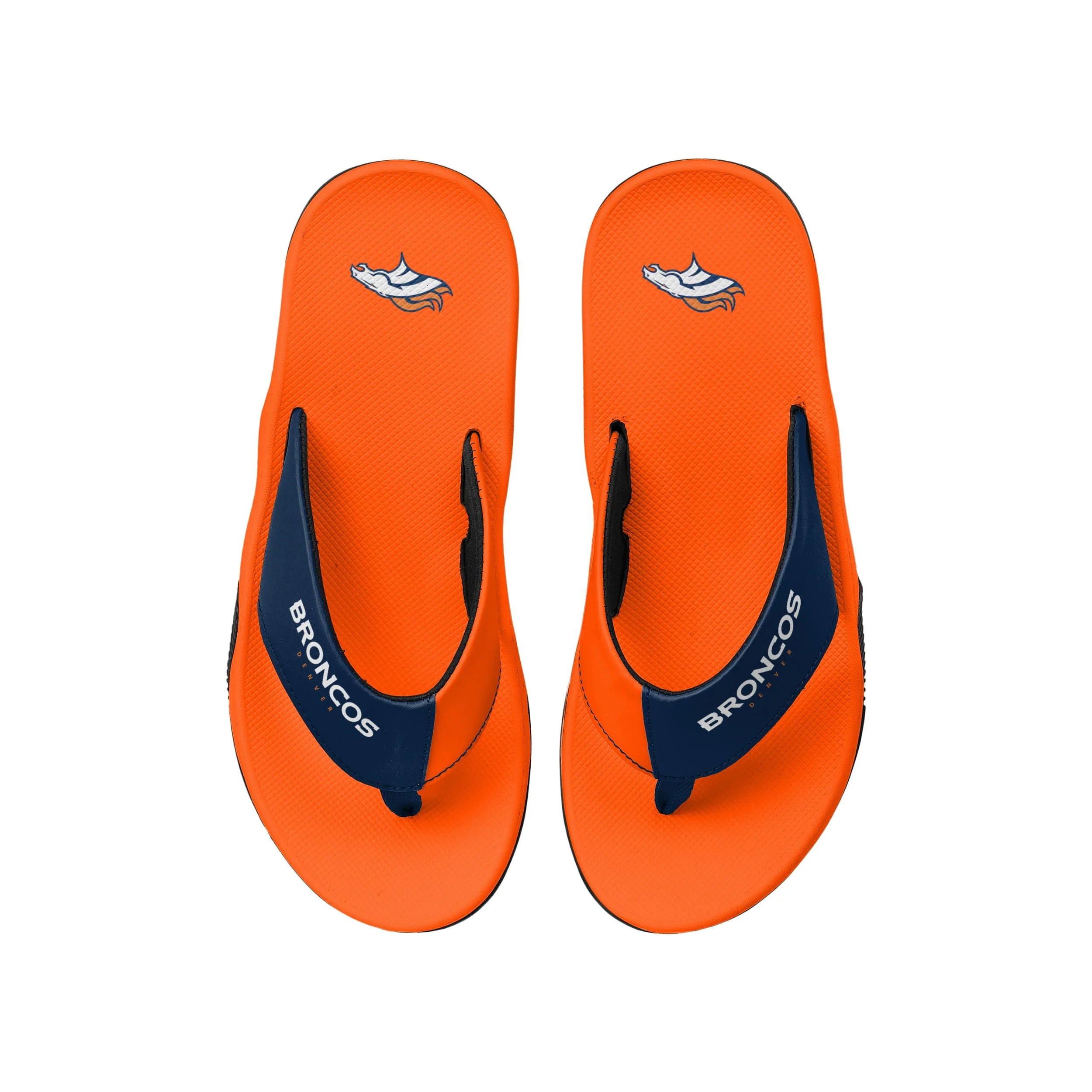 Denver Broncos NFL Mens Team Color Contour Flip Flops - Image 2