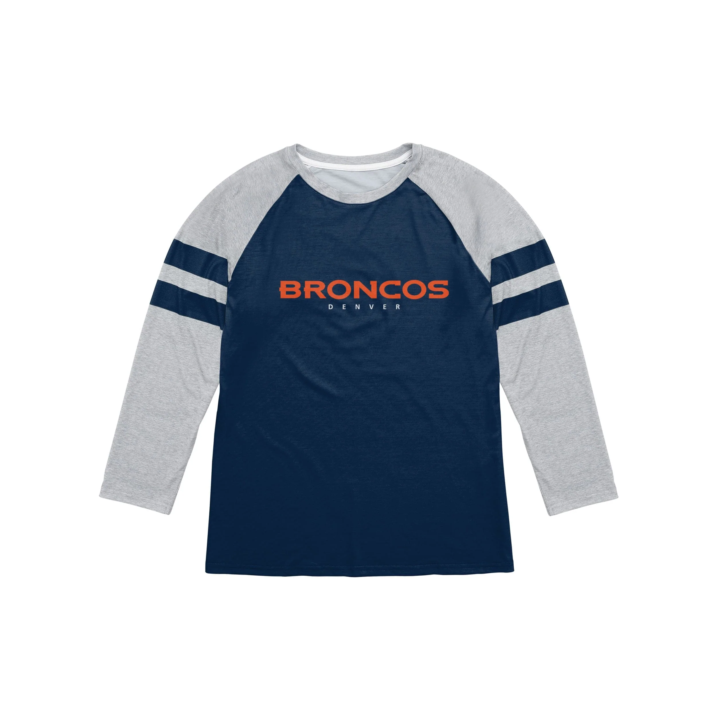 Denver Broncos NFL Mens Team Stripe Wordmark Raglan T-Shirt - Image 3