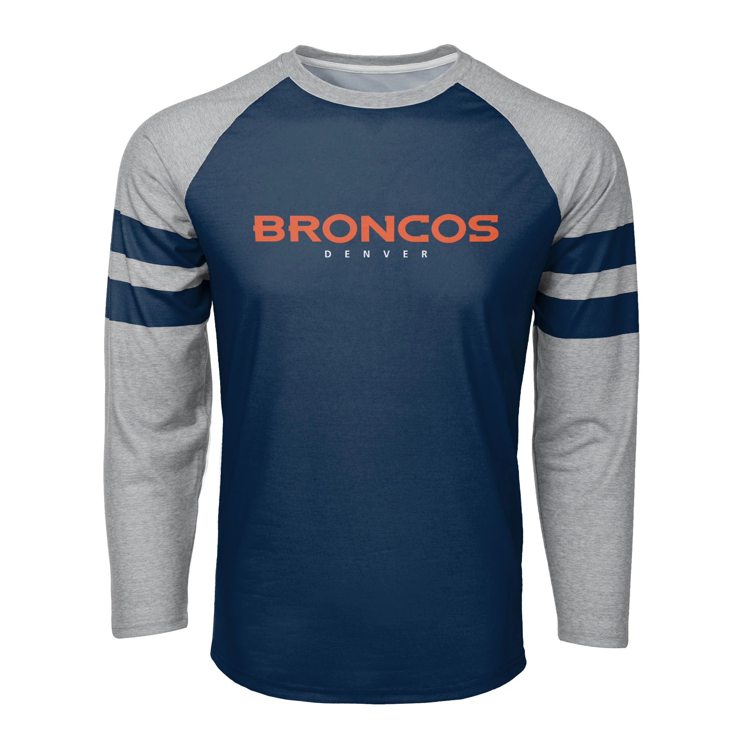 Denver Broncos NFL Mens Team Stripe Wordmark Raglan T-Shirt - Image 4