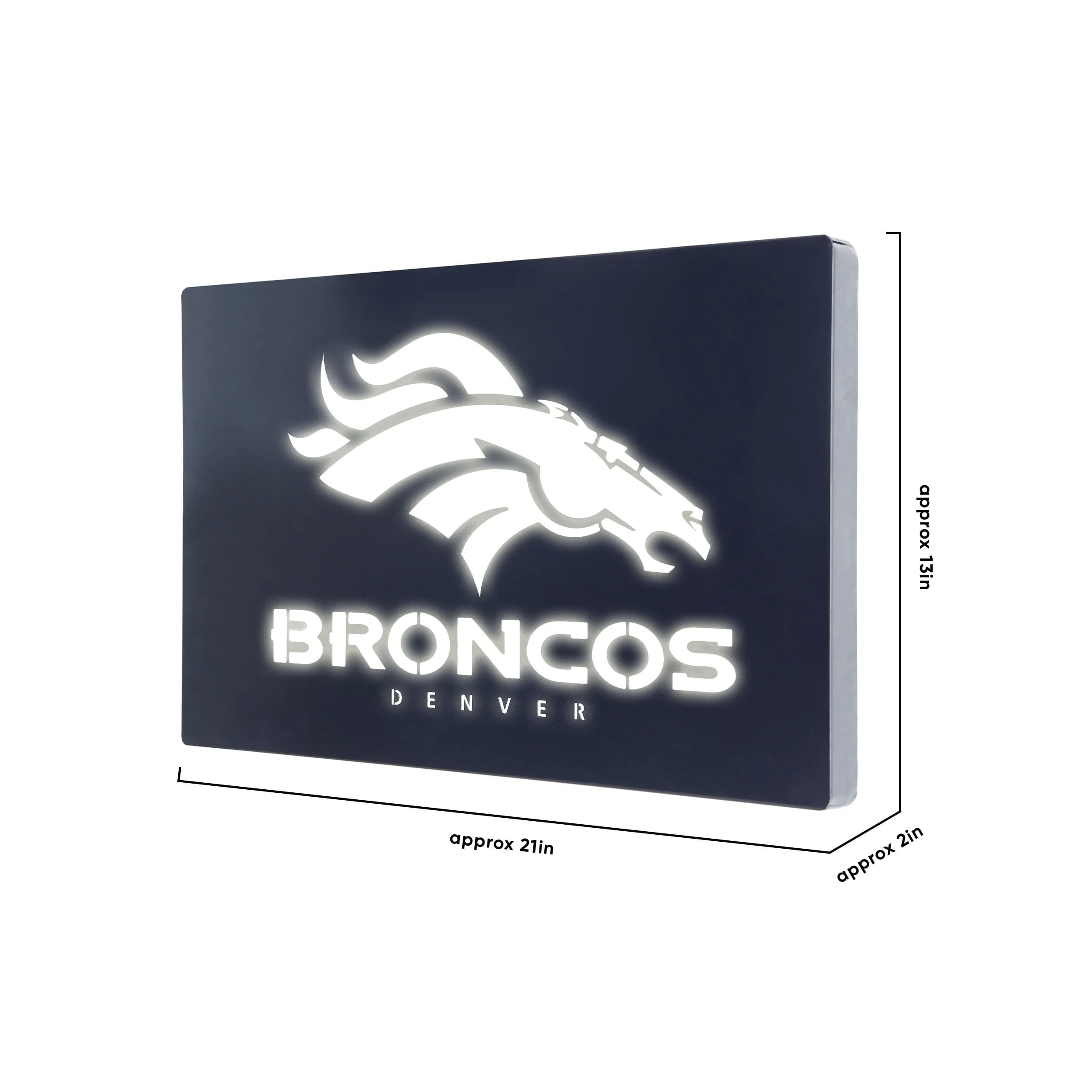 Denver Broncos NFL Metal Light Up Logo Sign - Image 3