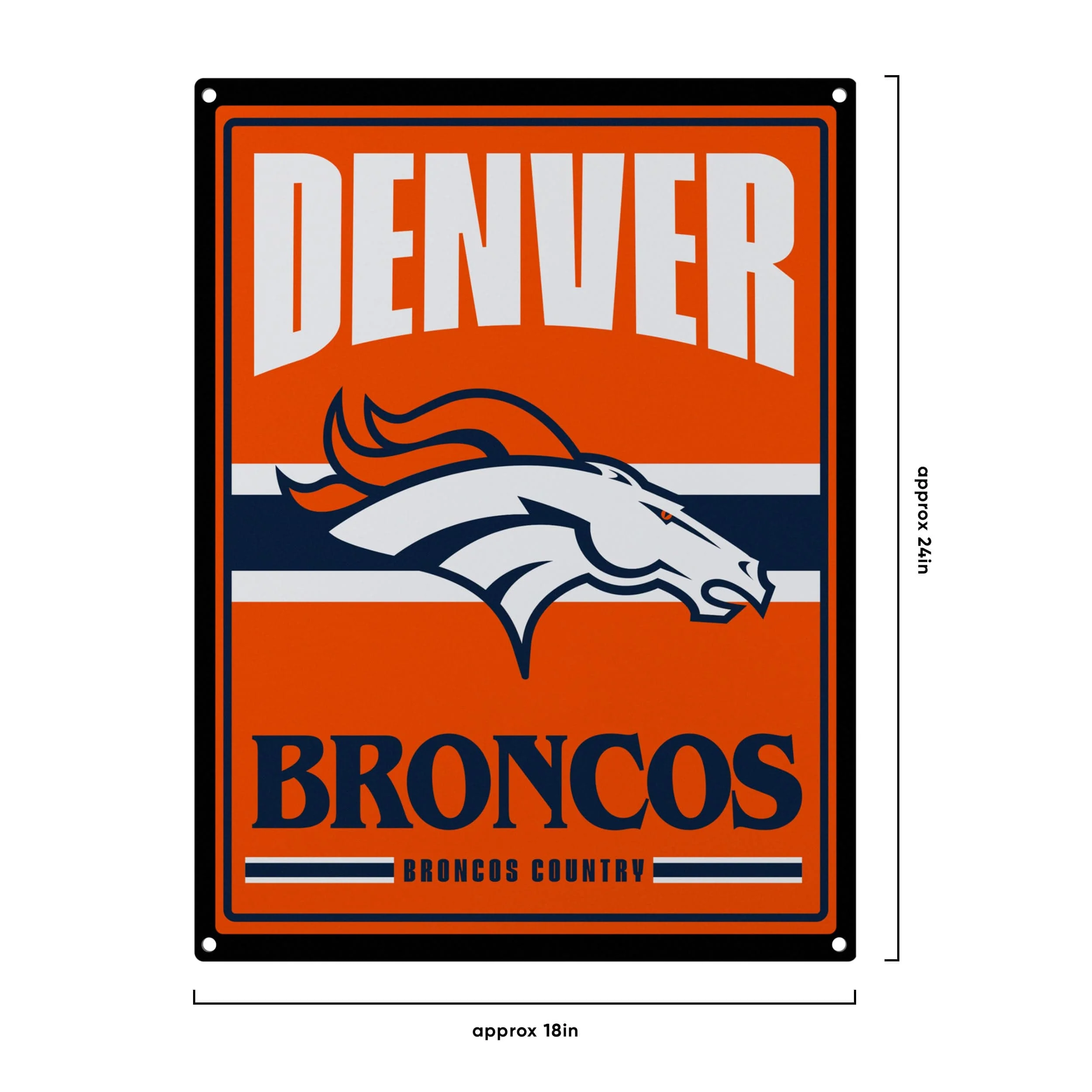 Denver Broncos NFL Metal Tacker Wall Sign - Image 4
