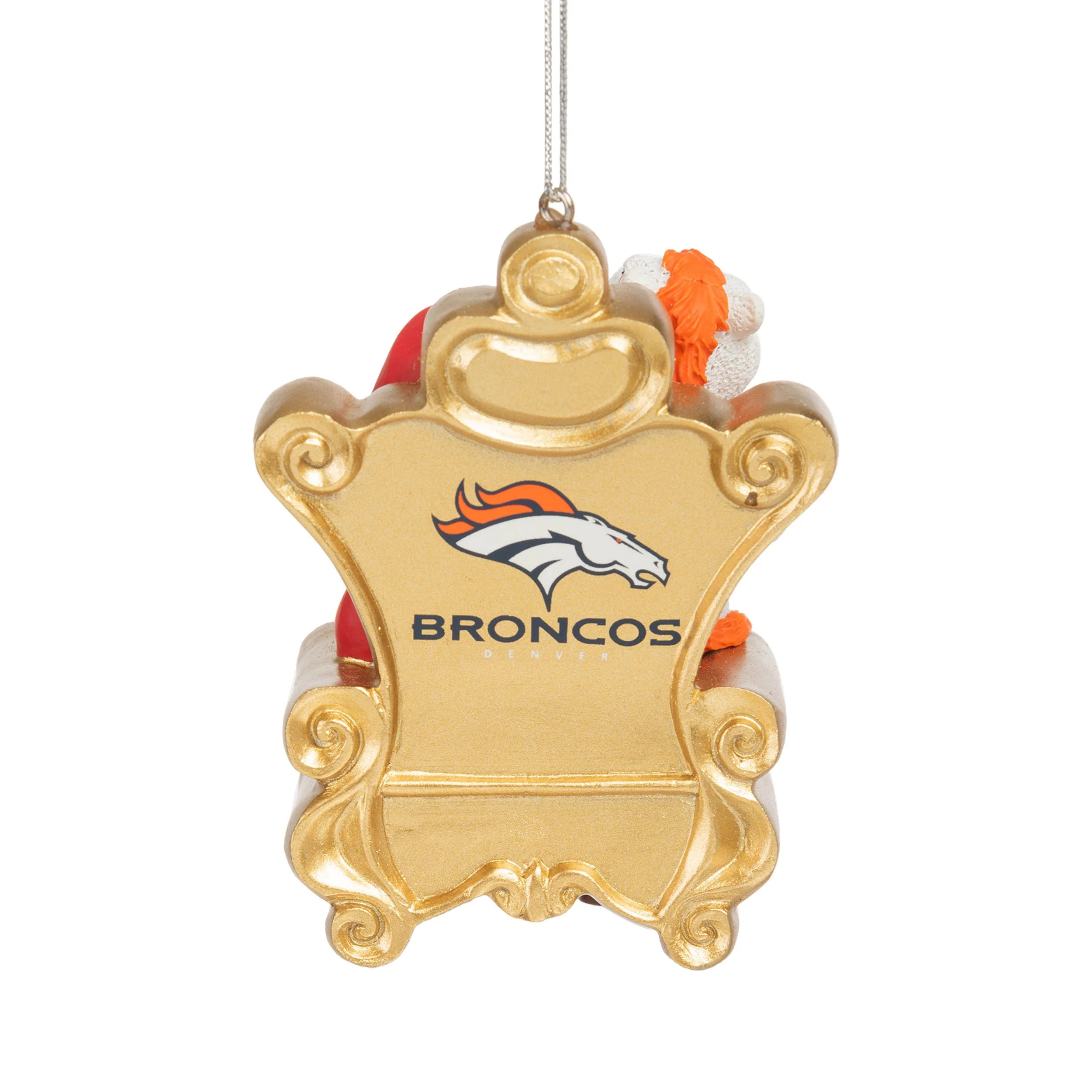 Denver Broncos NFL Miles Mascot on Santas Lap Ornament - Image 3