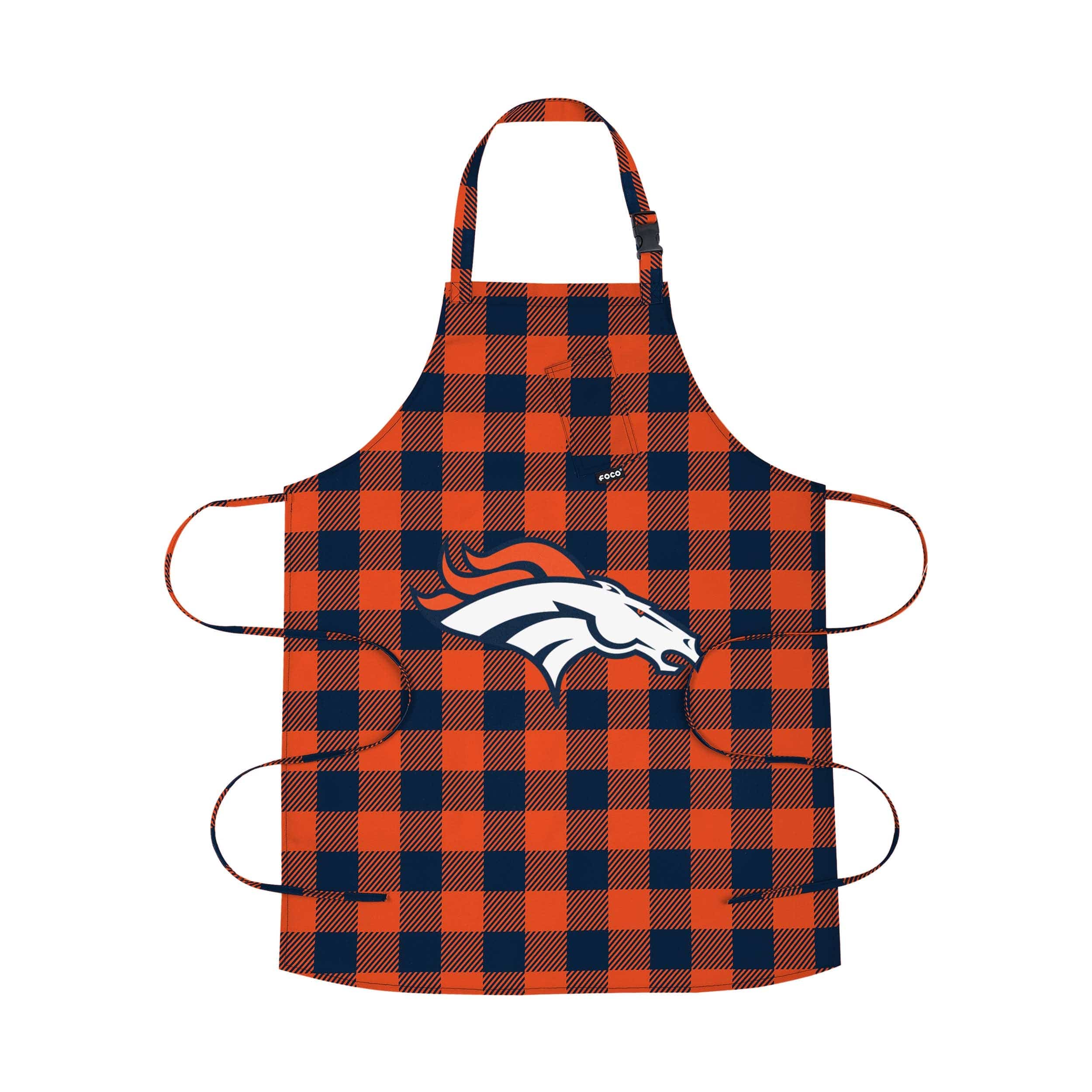 Denver Broncos NFL Plaid Apron