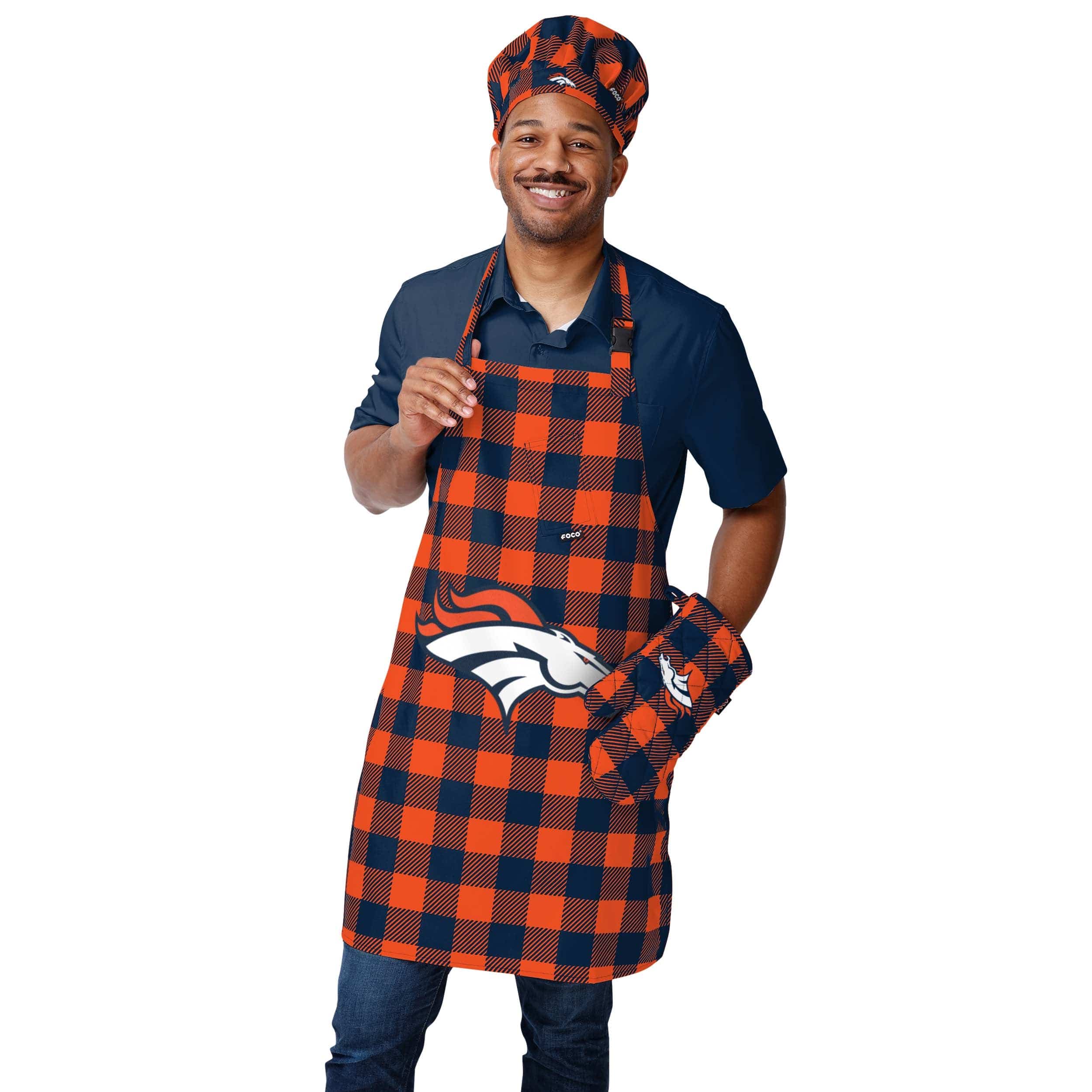 Denver Broncos NFL Plaid Chef Hat - Image 2