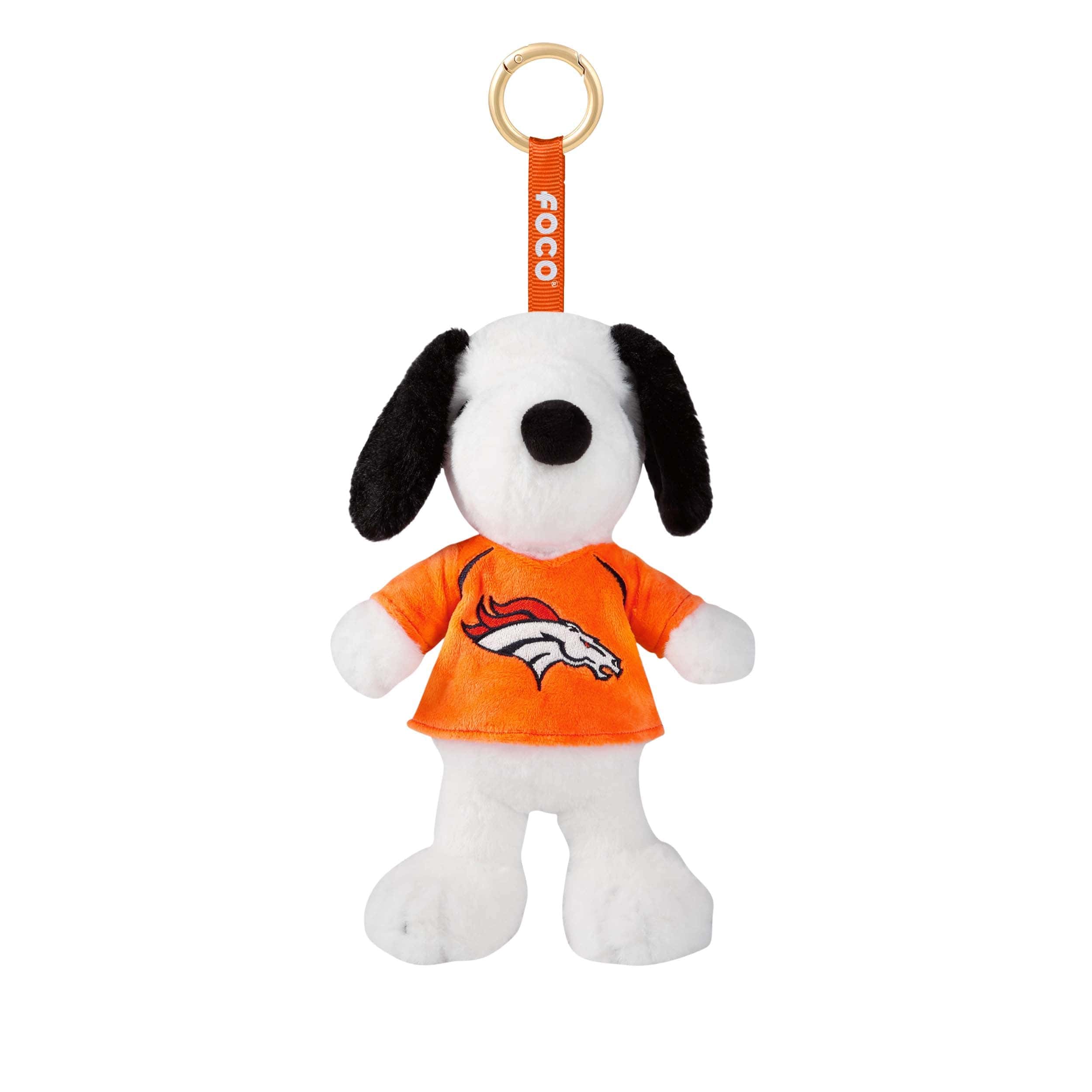Denver Broncos NFL Plush Snoopy Peanuts Bag Charm Keychain - Image 2