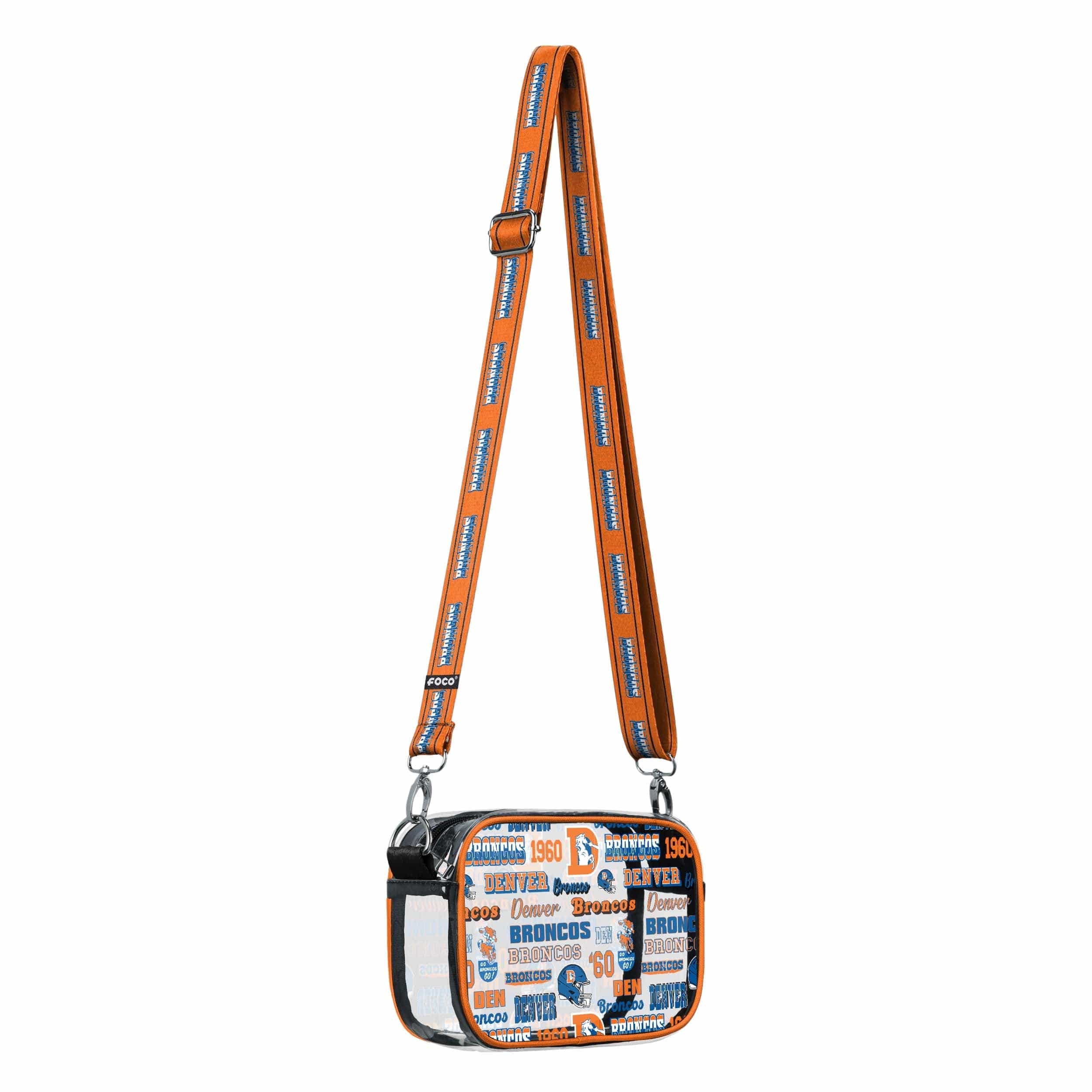 Denver Broncos NFL Repeat Retro Print Clear Crossbody Bag - Image 2