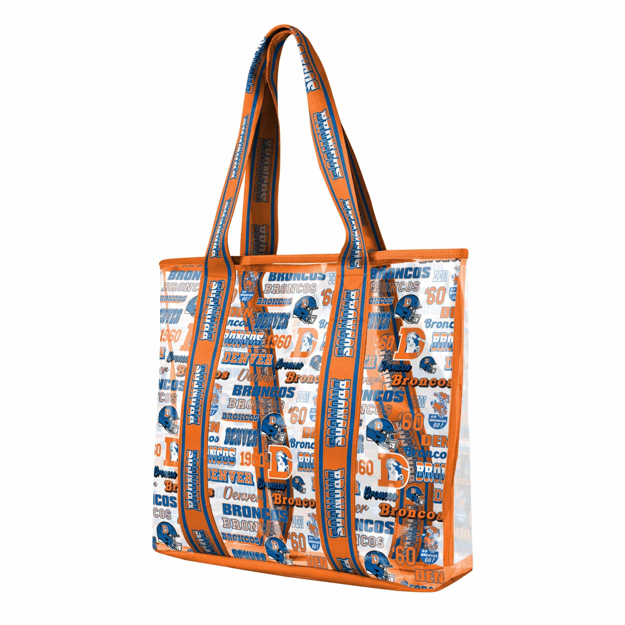Denver Broncos NFL Repeat Retro Print Clear Tote Bag - Image 2