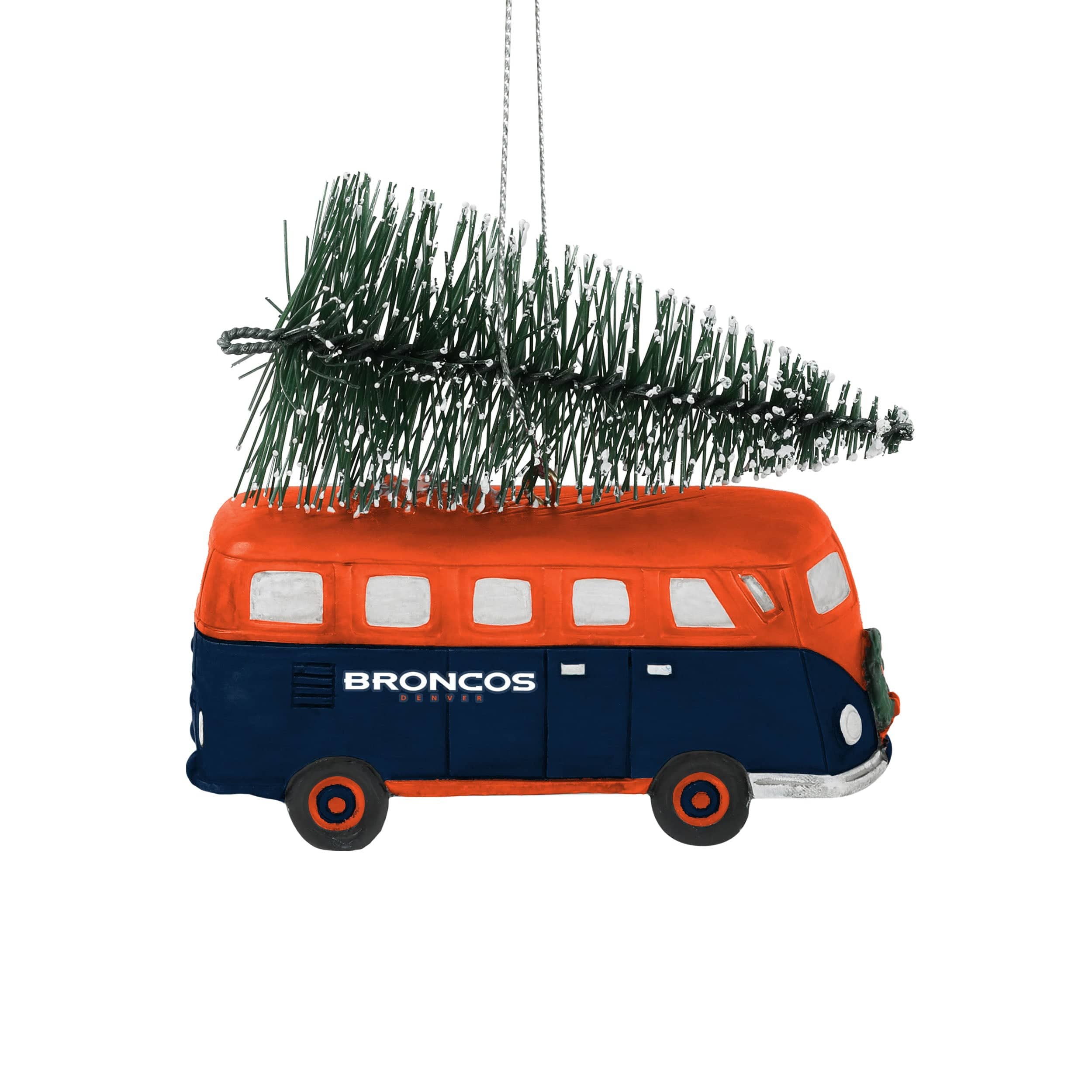 Denver Broncos NFL Retro Bus With Tree Ornament - Image 2