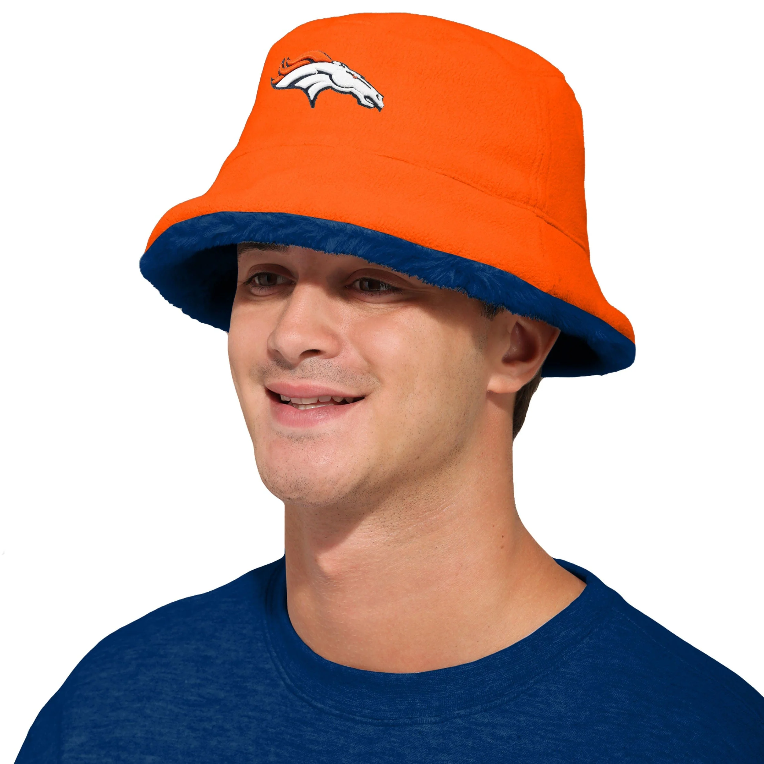 Denver Broncos NFL Reversible Faux Fur Bucket Hat - Image 3
