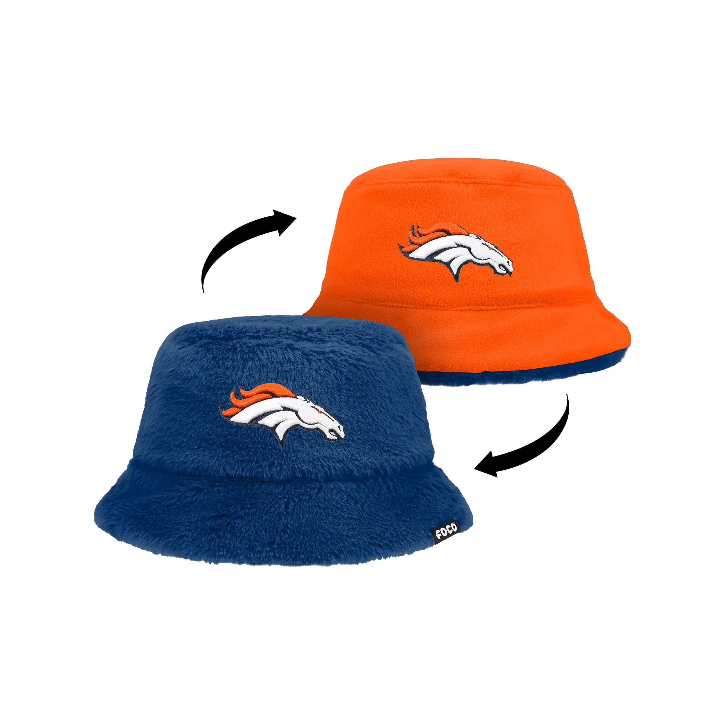 Denver Broncos NFL Reversible Faux Fur Bucket Hat - Image 4