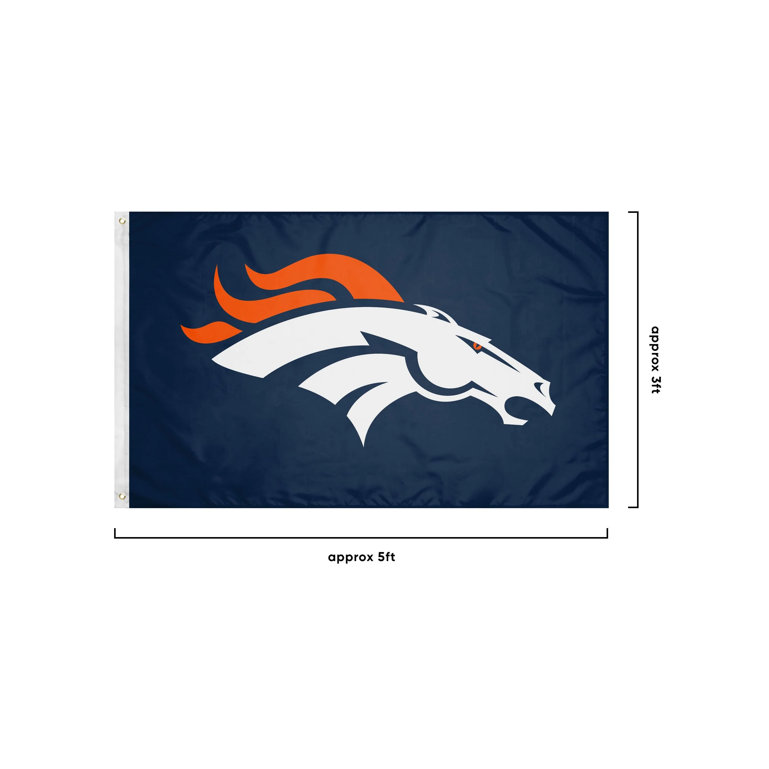 Denver Broncos NFL Solid Horizontal Flag - Image 3