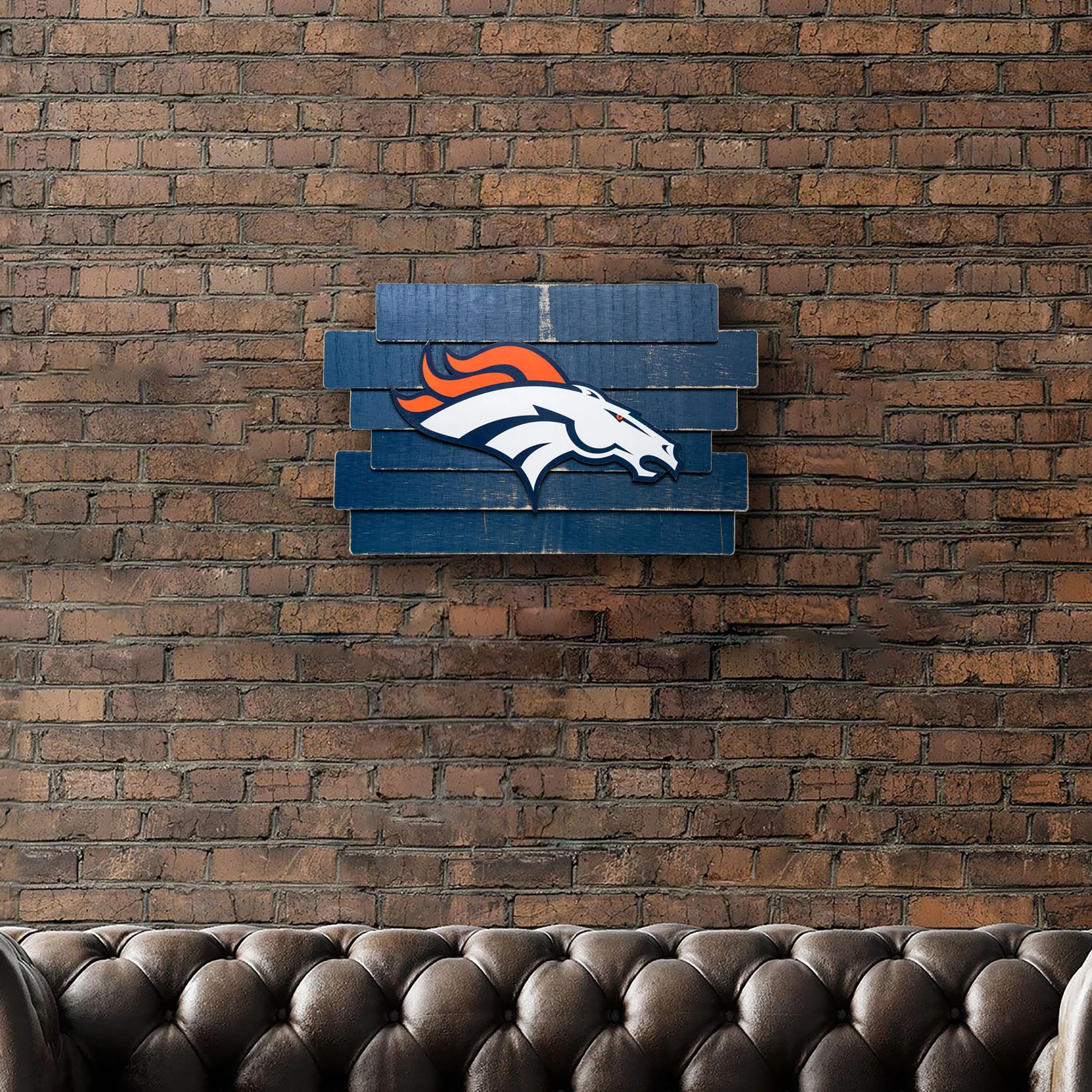 Denver Broncos NFL Staggered Wood Logo Sign - Image 4