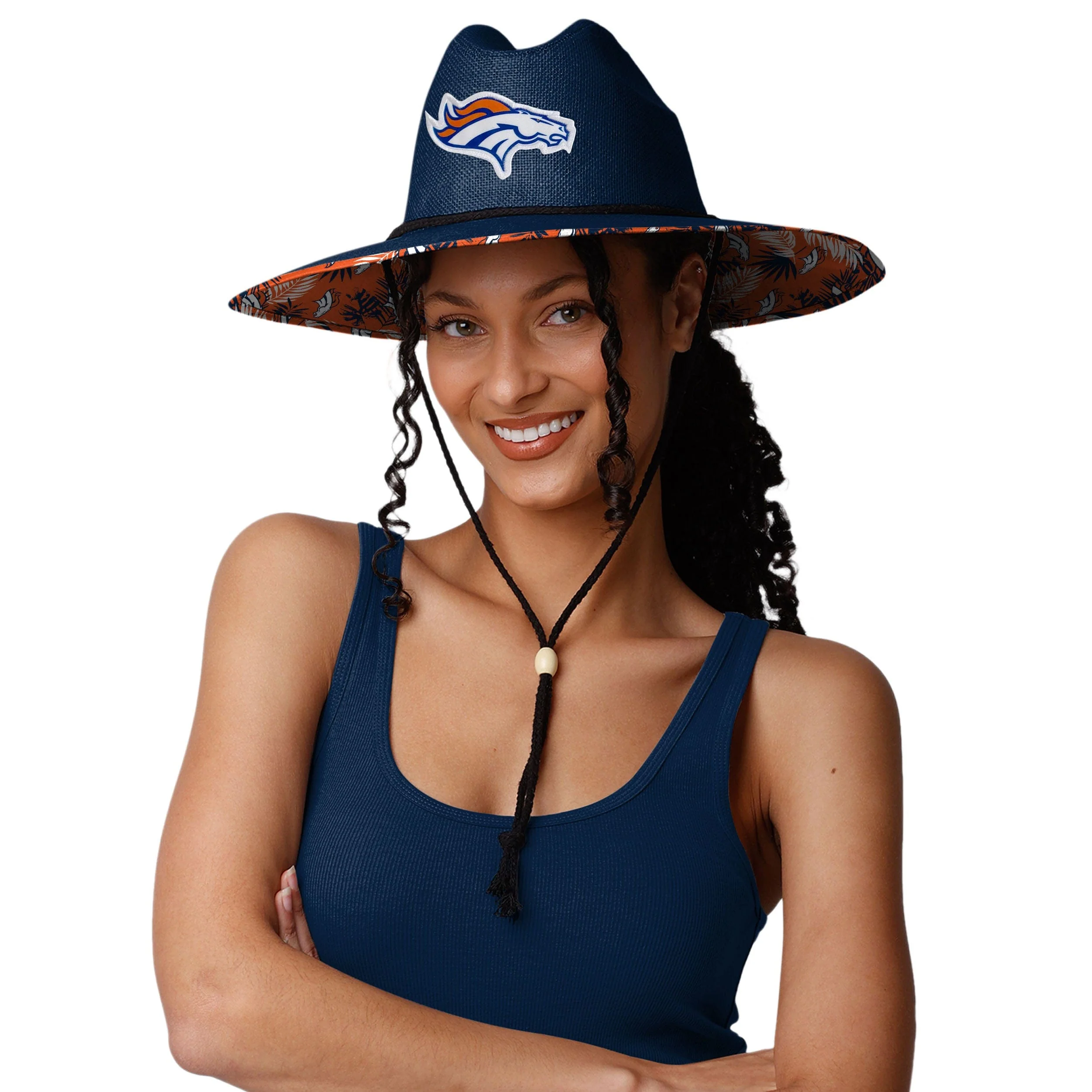 Denver Broncos NFL Team Color Straw Hat - Image 4
