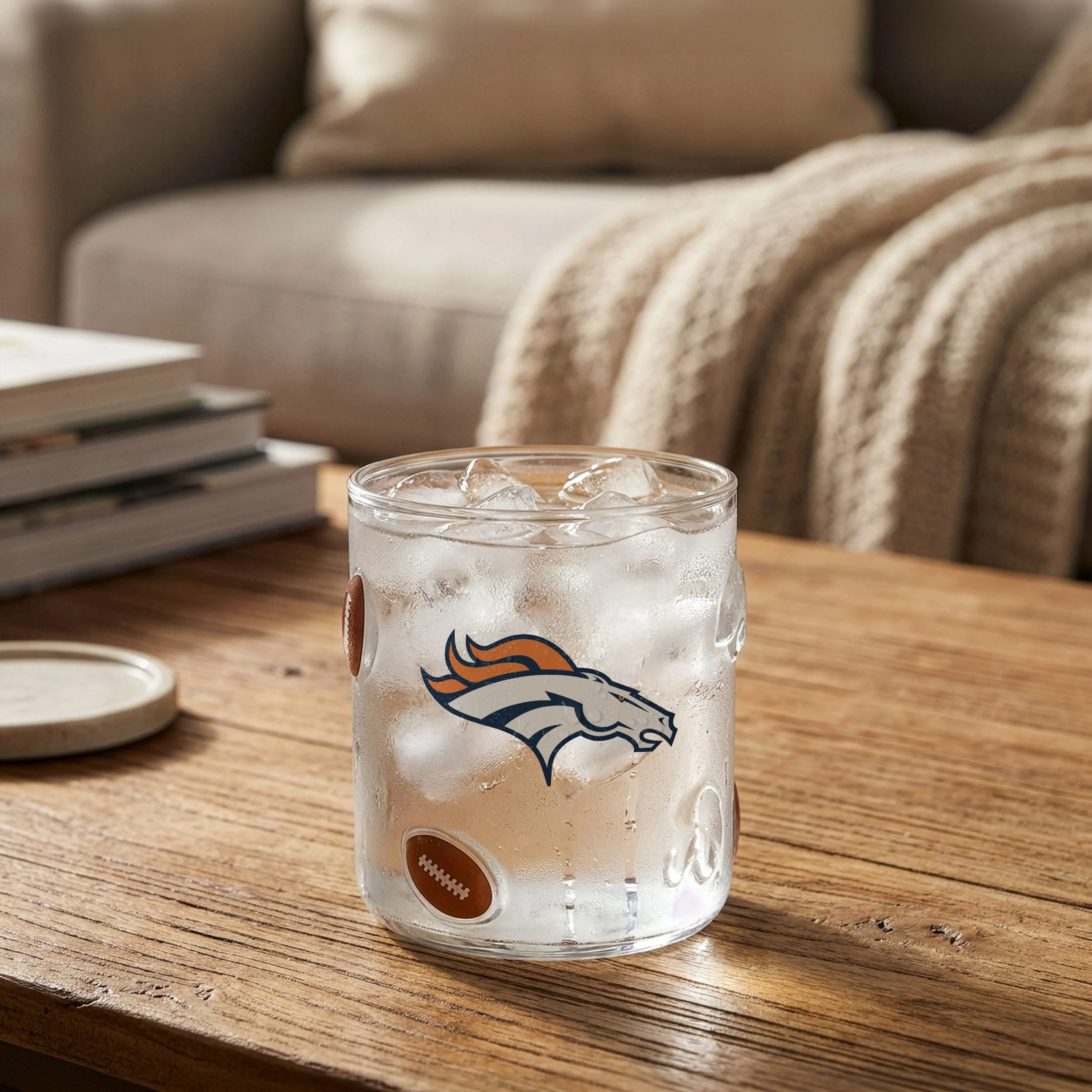 Denver Broncos NFL Team Logo 17 oz Glass Cup (PREORDER - SHIPS MID JUNE) - Image 3