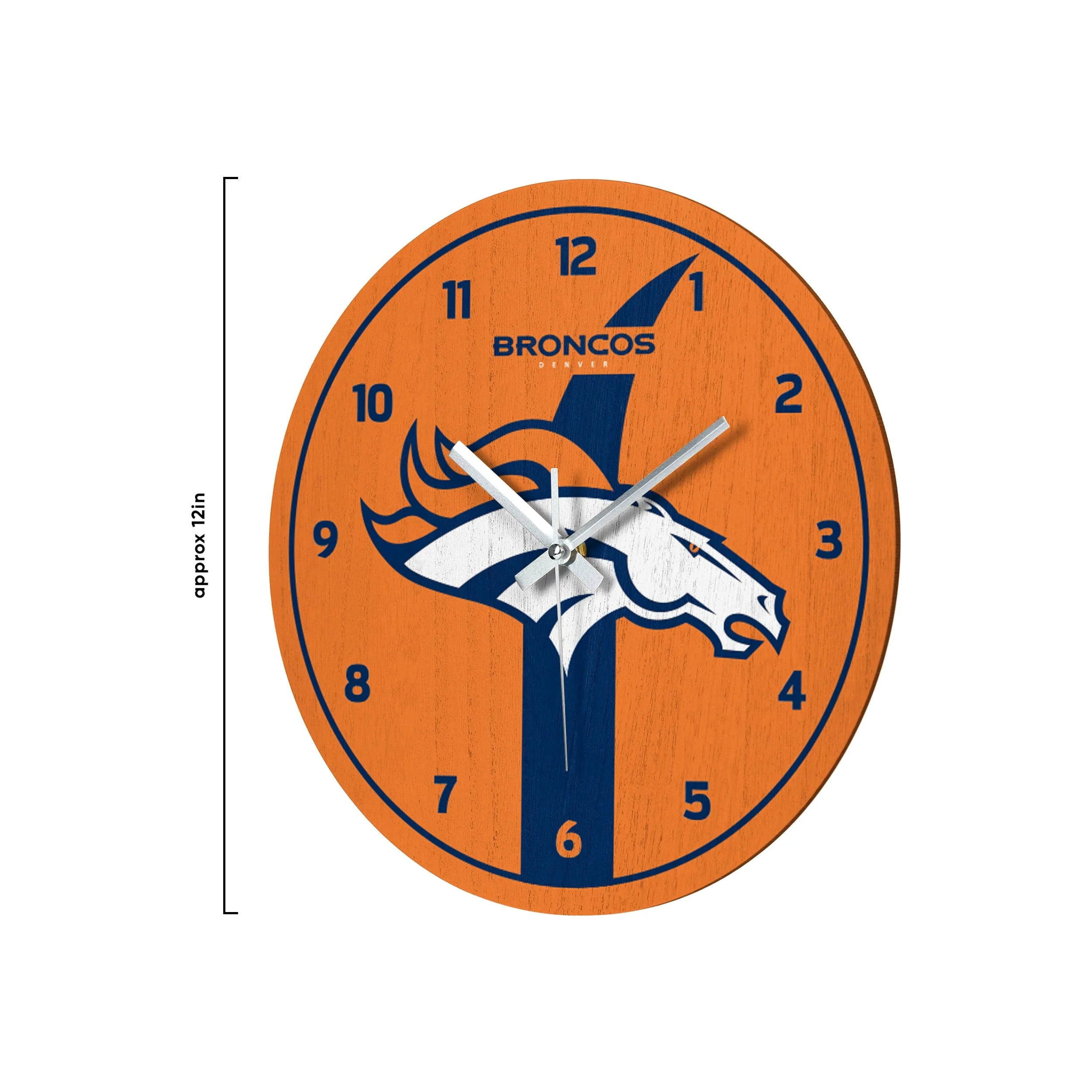 Denver Broncos NFL Team Stripe Clock - Image 2