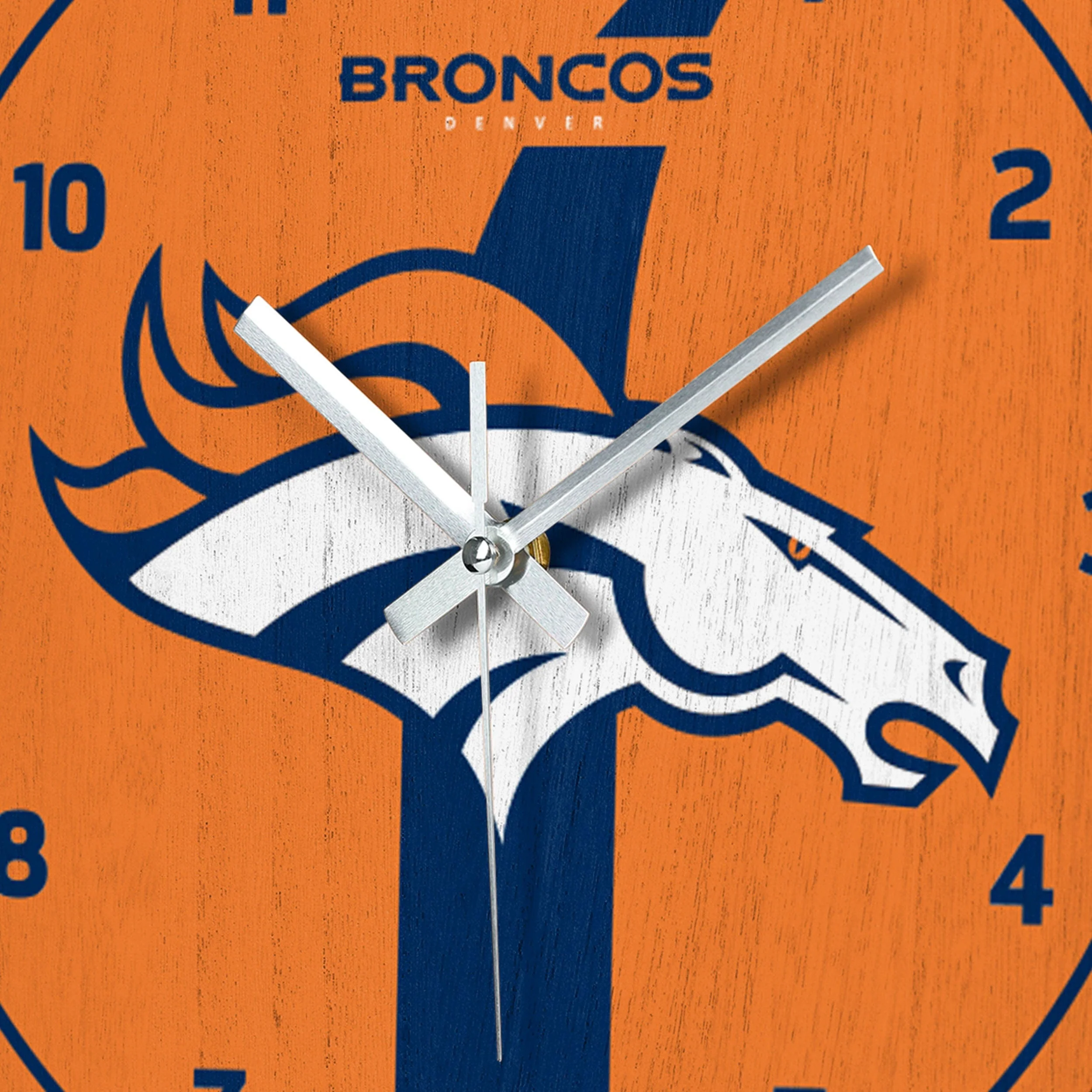 Denver Broncos NFL Team Stripe Clock - Image 3