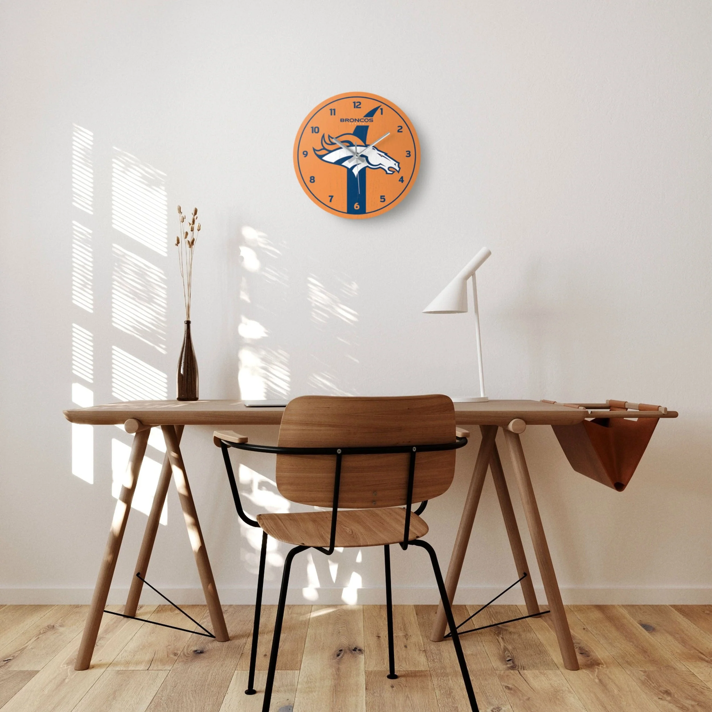Denver Broncos NFL Team Stripe Clock - Image 4