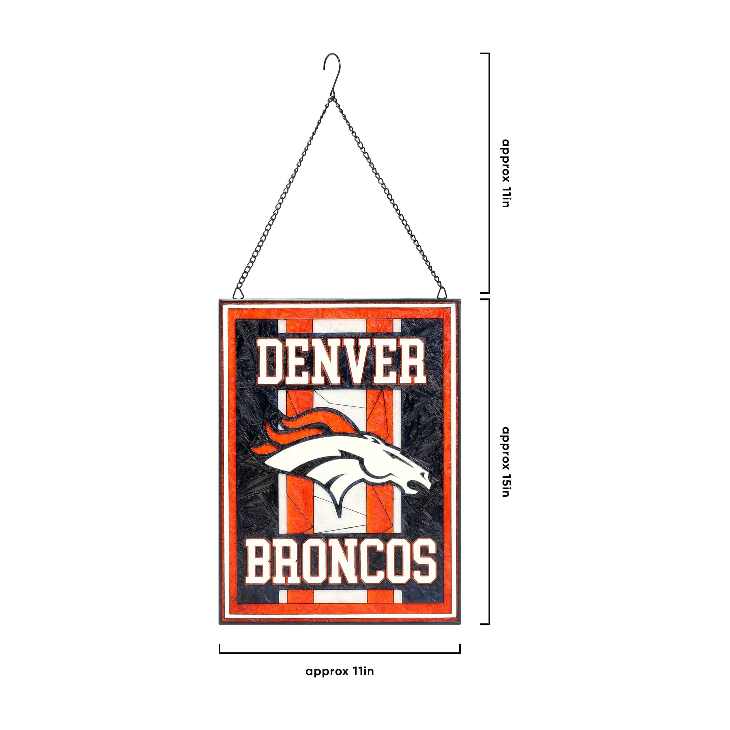 Denver Broncos NFL Team Stripe Stain Glass Sign - Image 3
